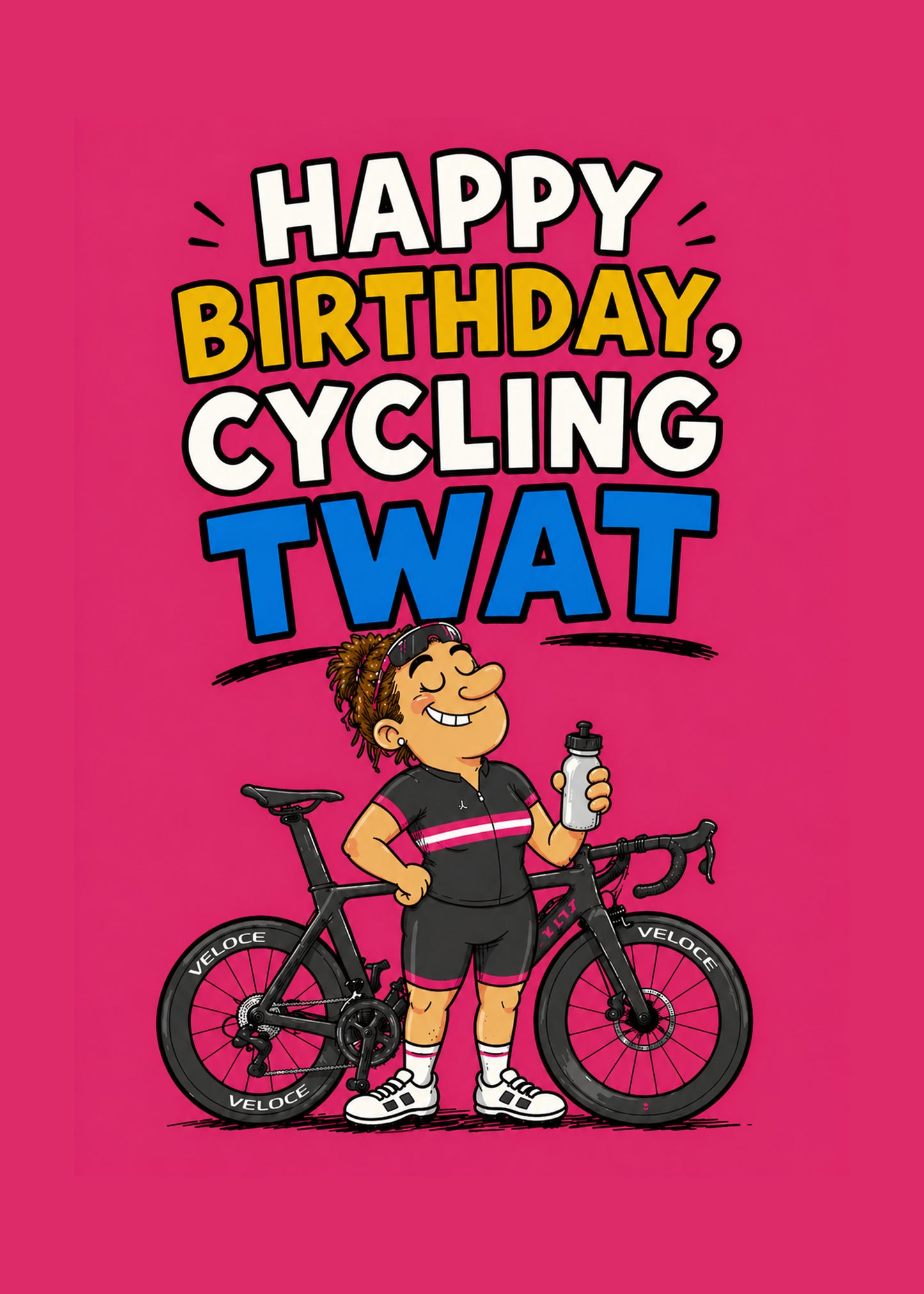 Cycling Twat Her funny birthday cycling card by Gigglz