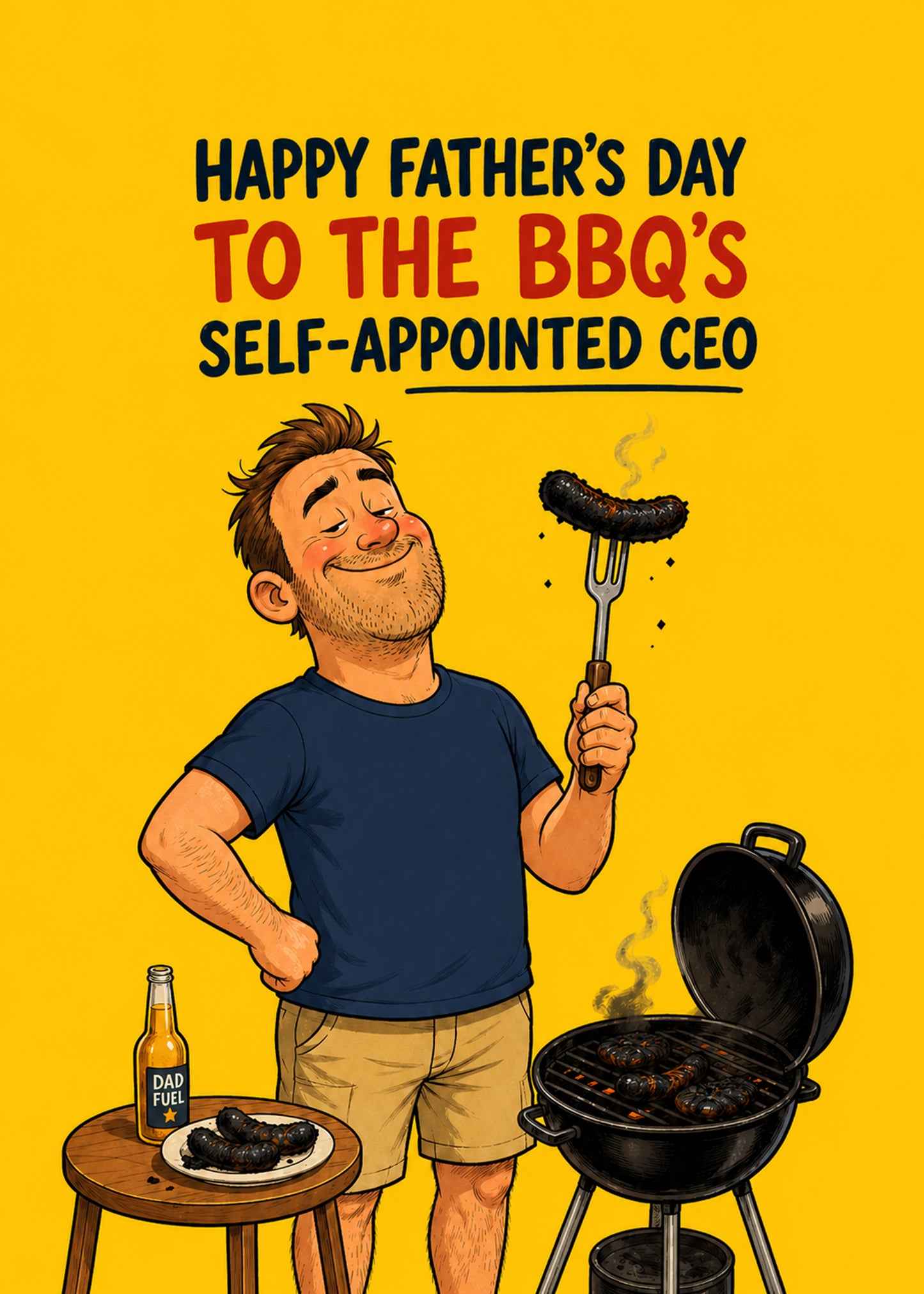 Father's Day BBQ CEO funny father's day card by Gigglz