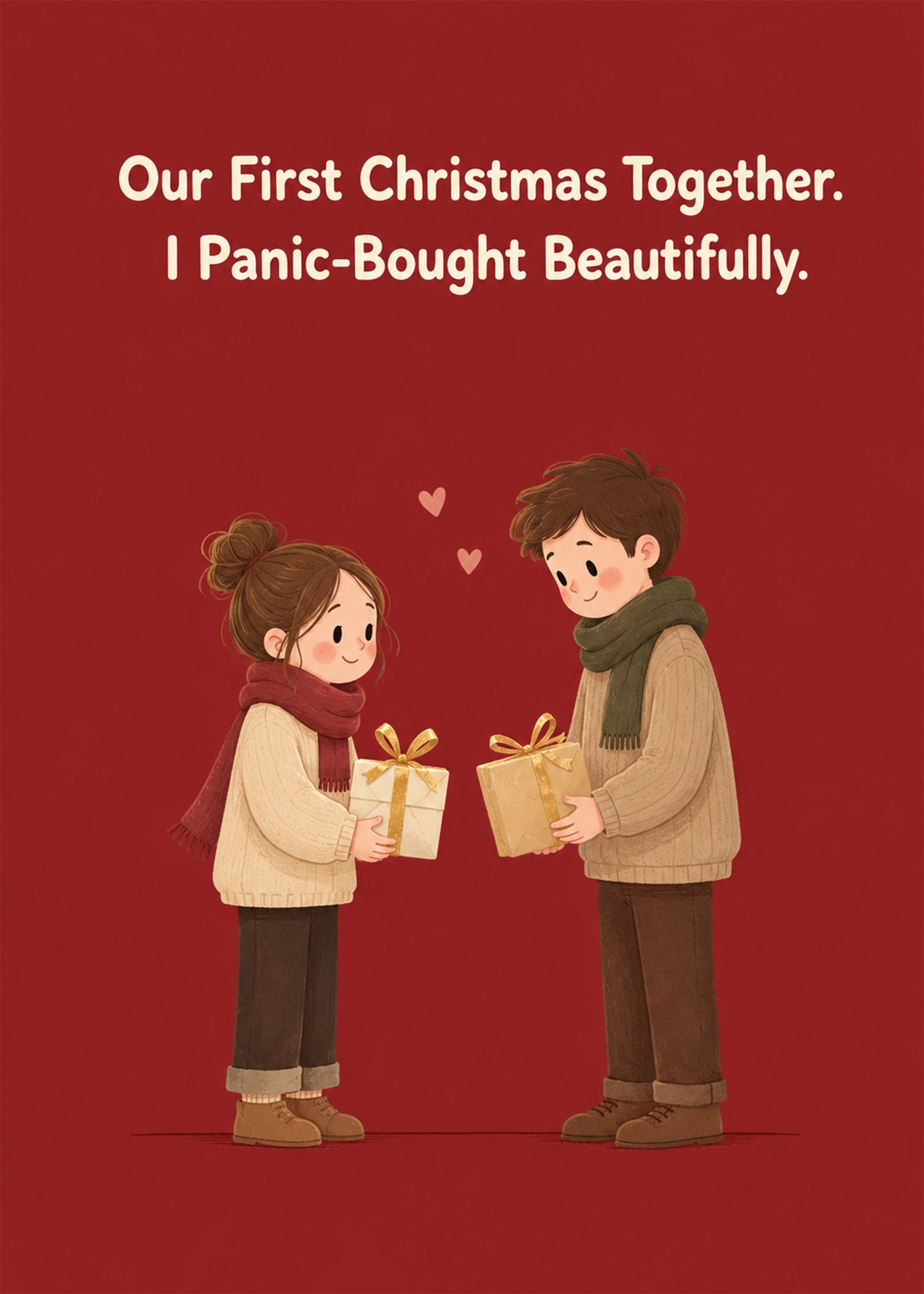 Funny Christmas card with I Panic-Bought Beautifully text, by Gigglz