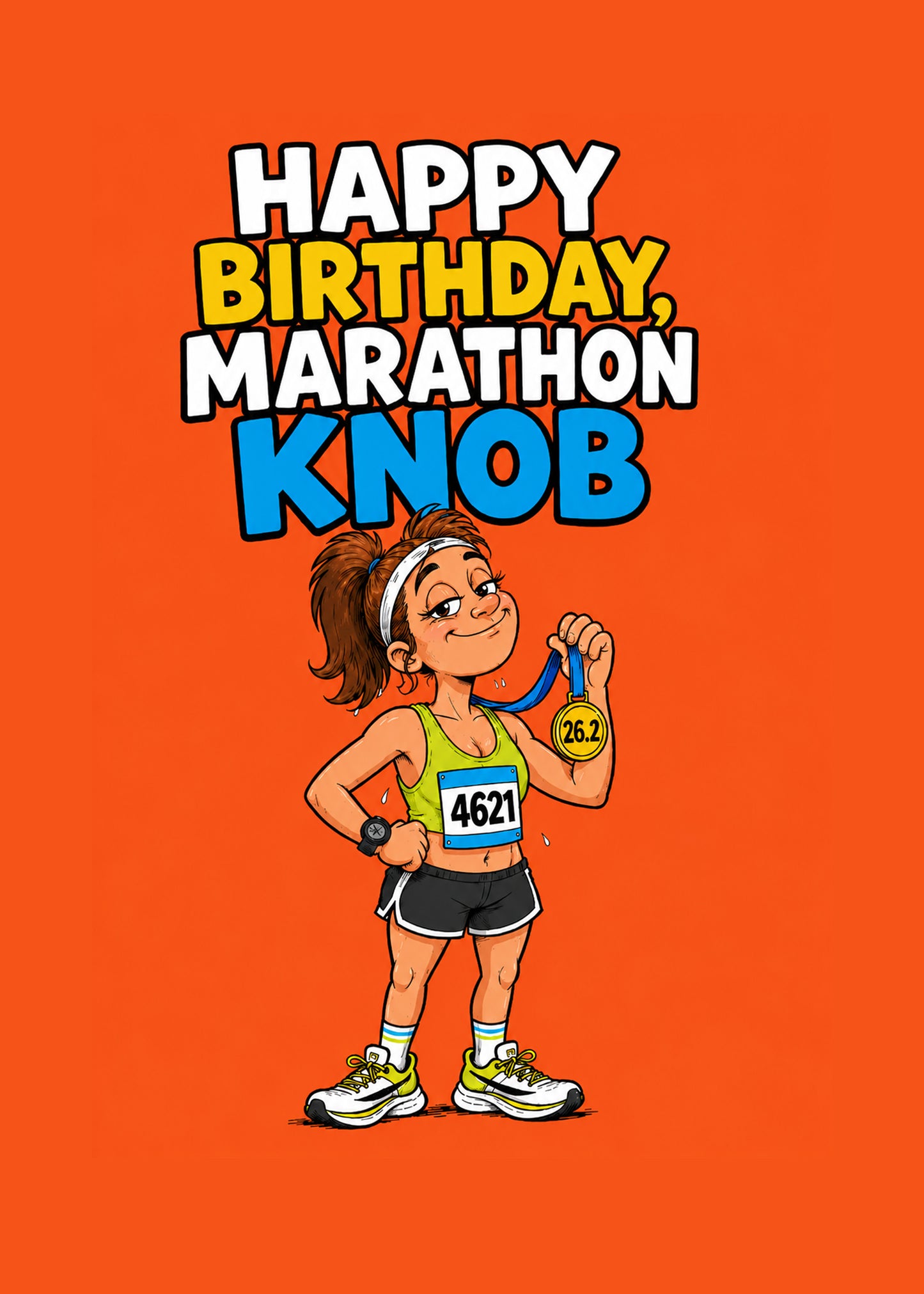Marathon Knob Her funny birthday marathon card by Gigglz