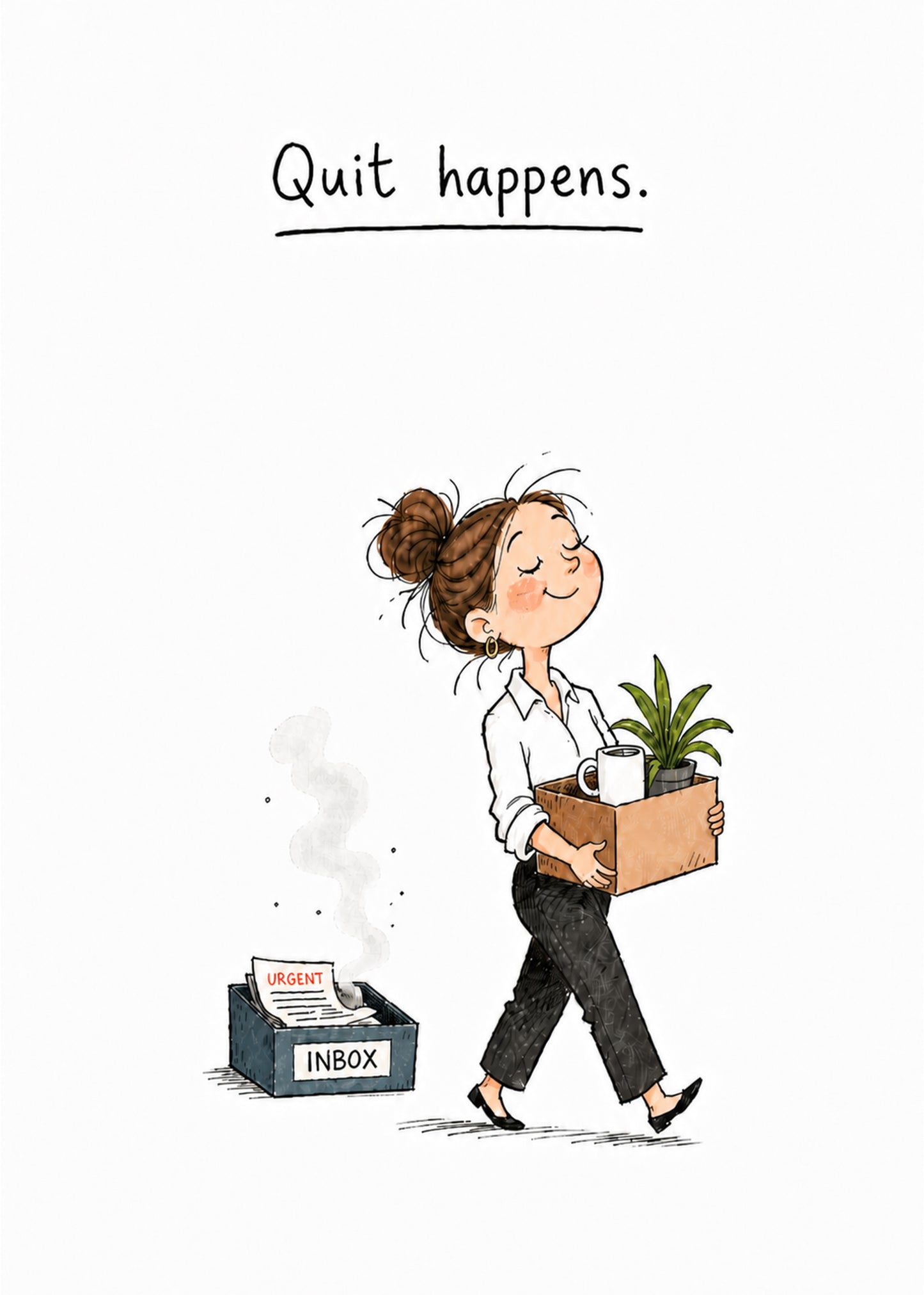 Quit Happens Her funny leaving card by Gigglz