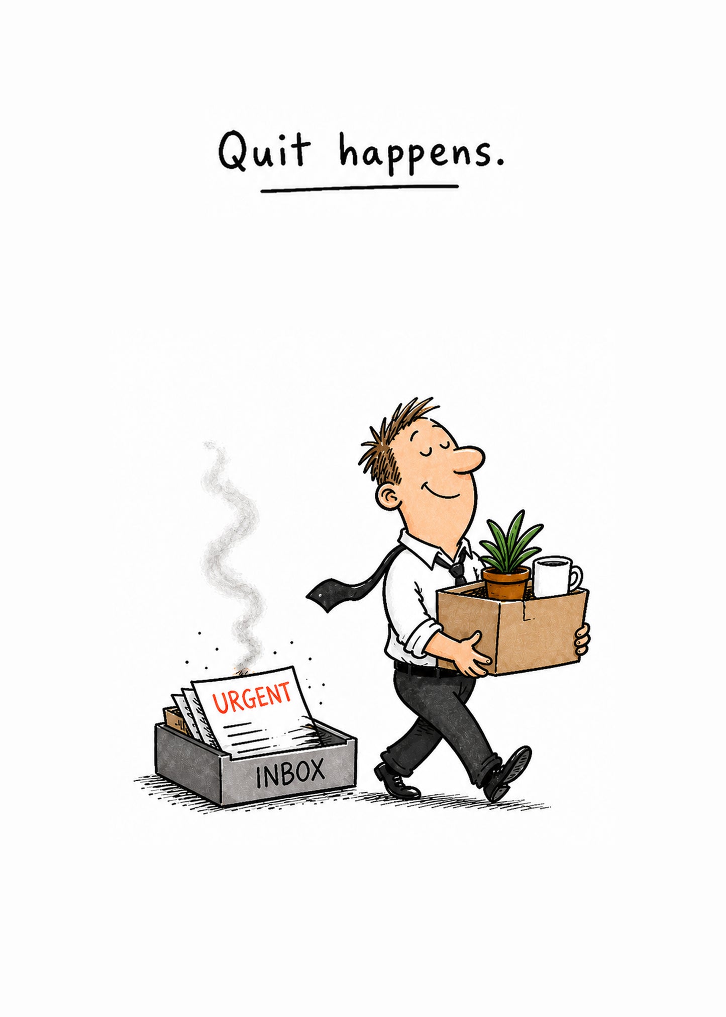 Quit Happens Him funny leaving card by Gigglz