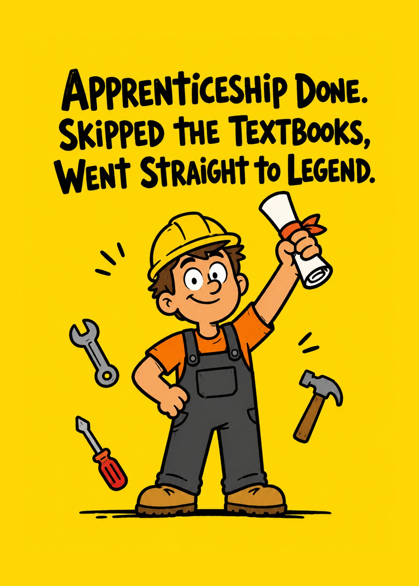 Funny congratulations card with Skipped the Textbooks text, by Gigglz