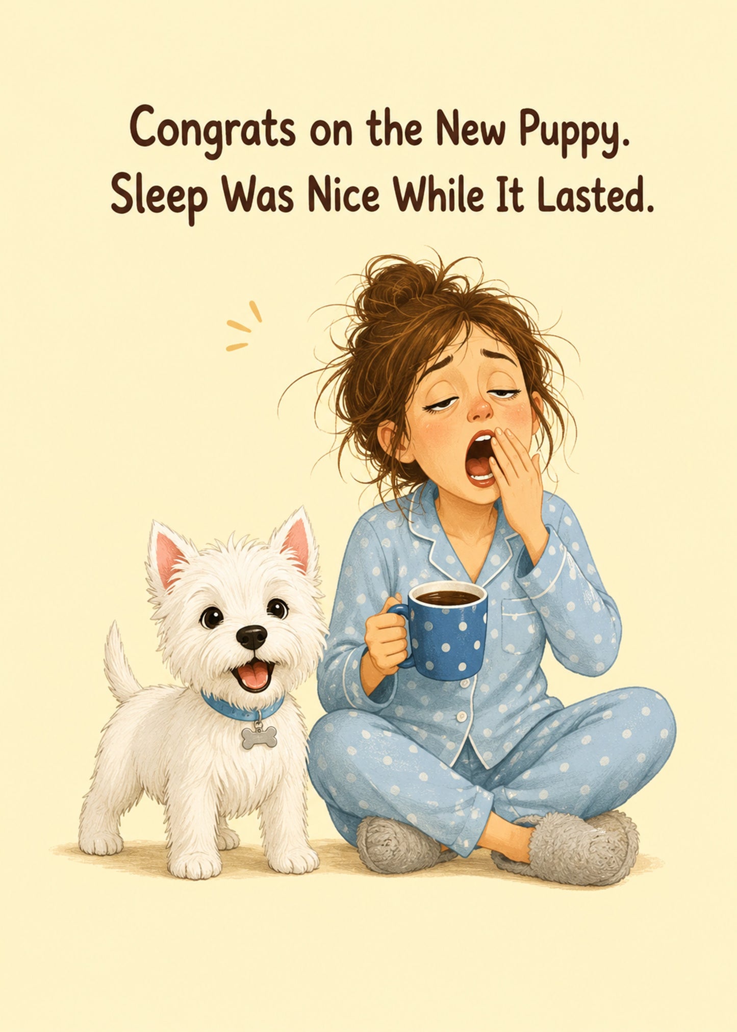 Funny congratulations card with Congrats on the New Puppy text, by Gigglz
