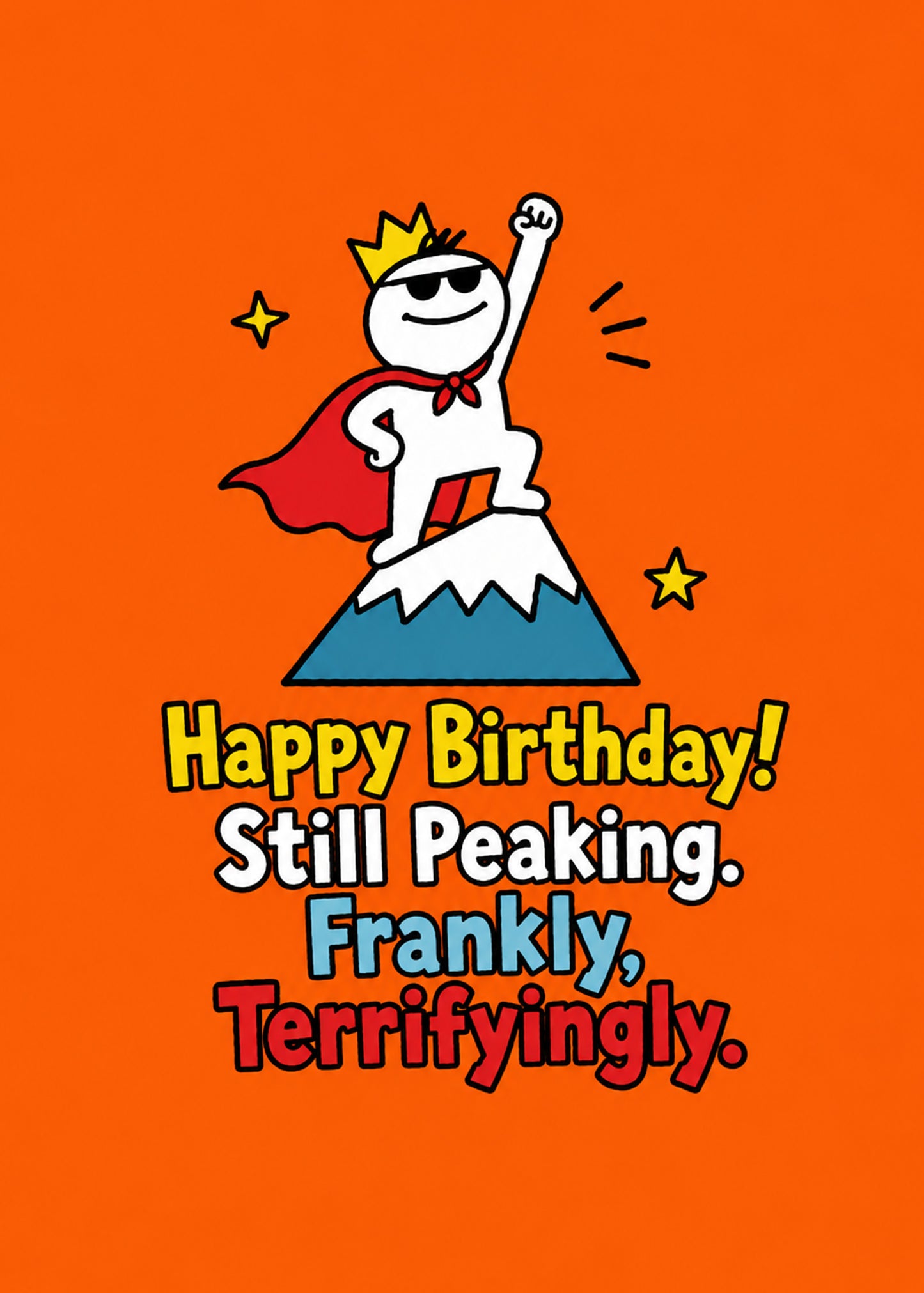 Funny birthday card with Still Peaking text, by Gigglz