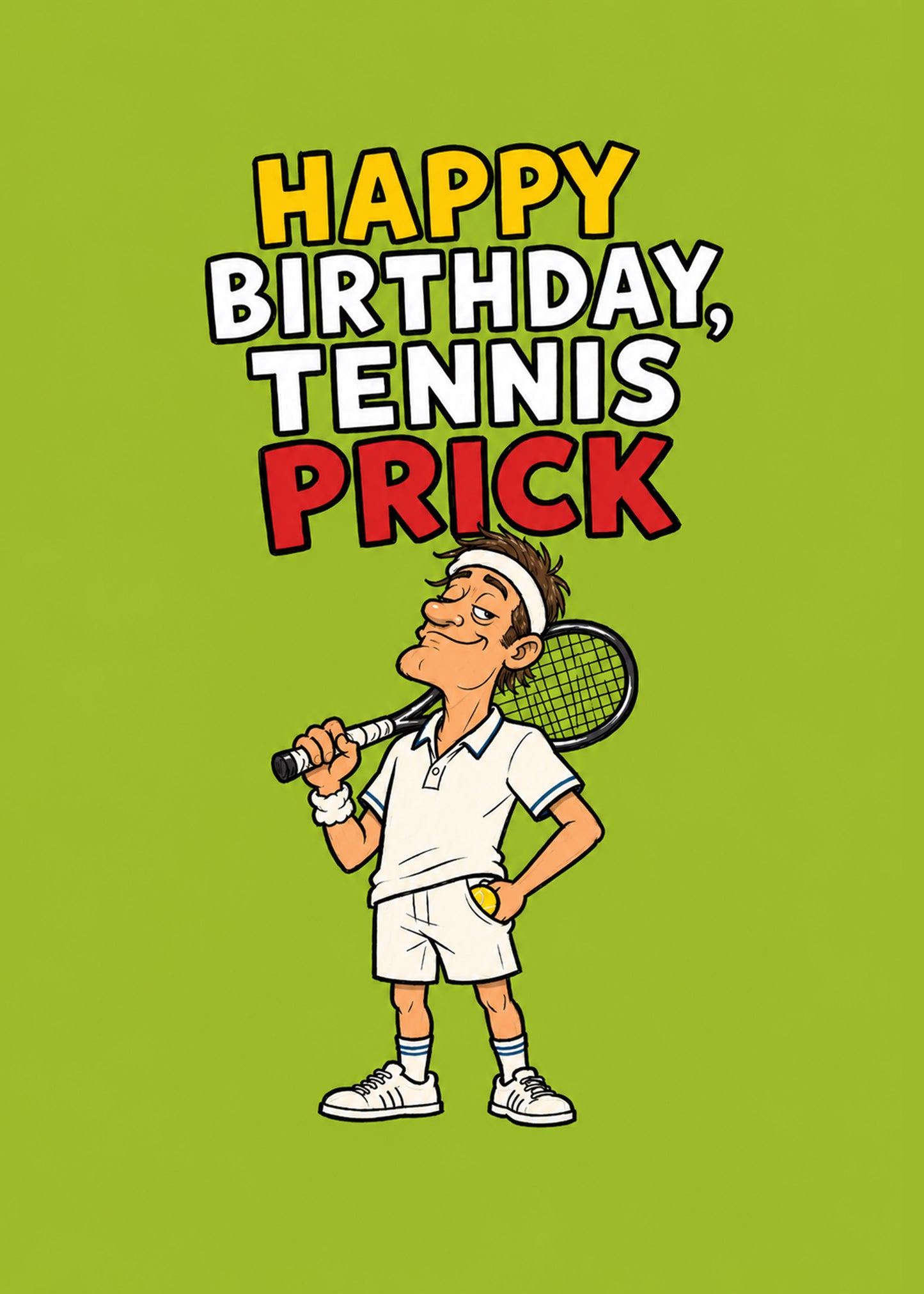 Tennis Prick Him funny birthday tennis card by Gigglz