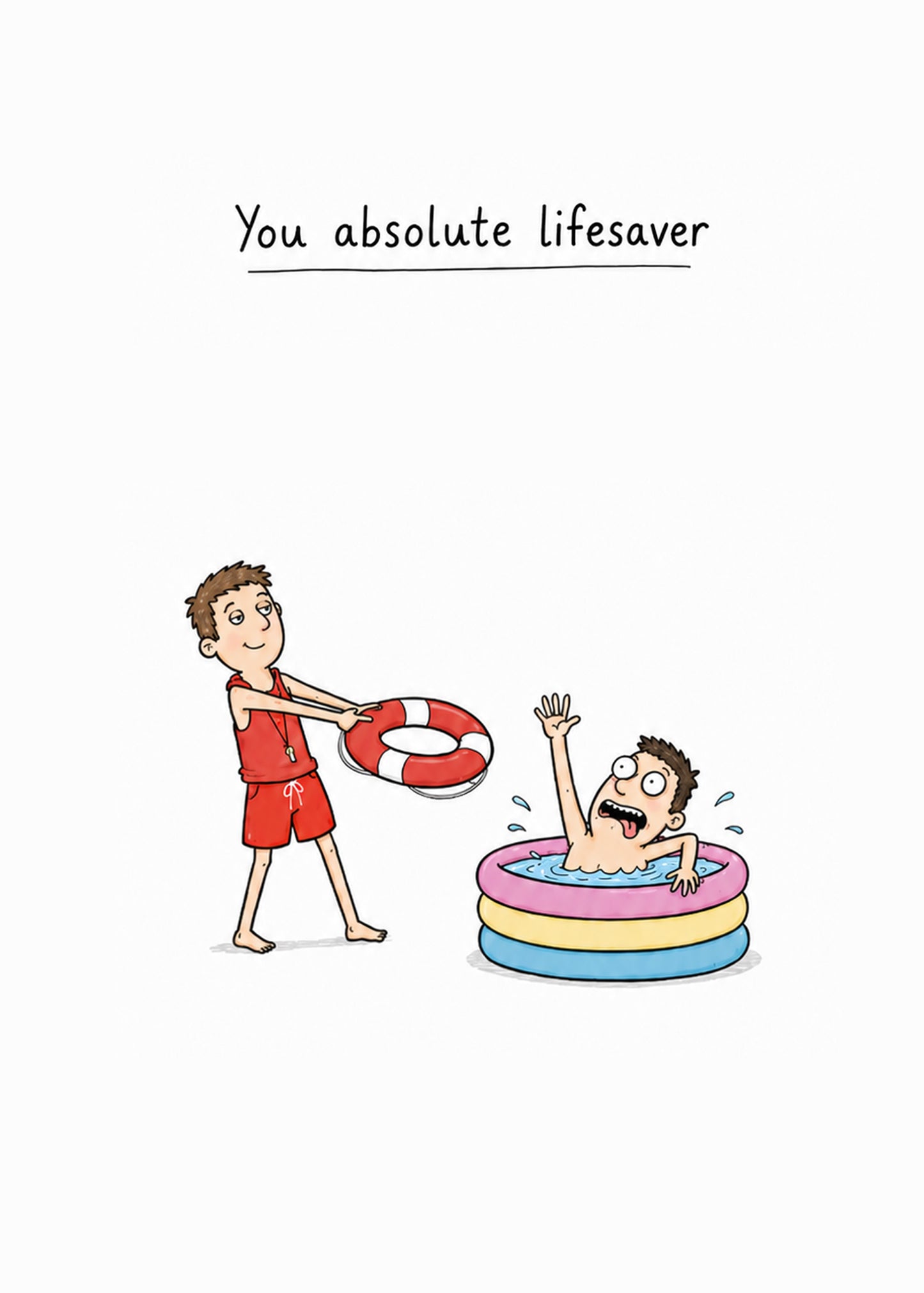 Absolute Lifesaver thank you card with playful appreciation wording