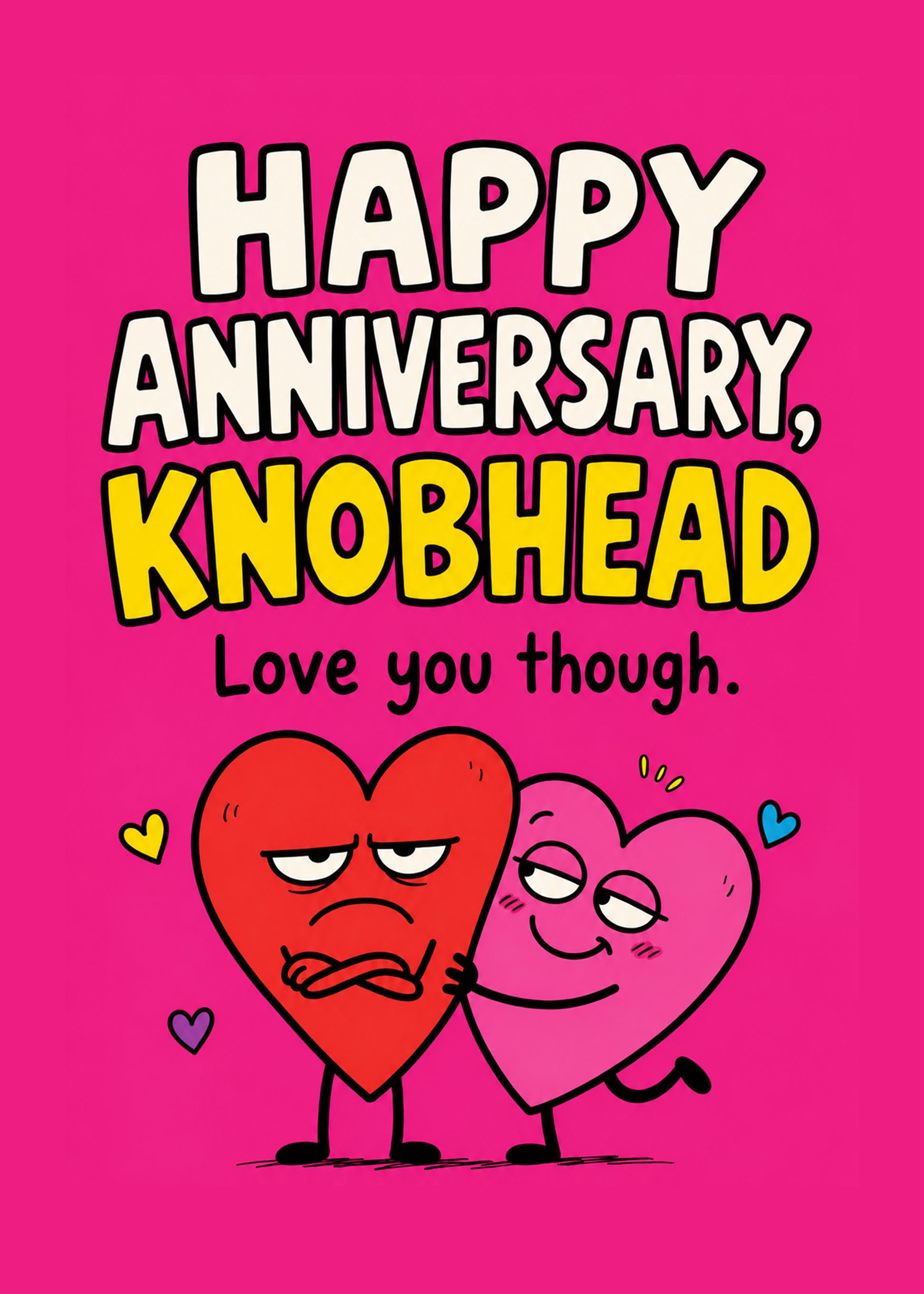 Anniversary Knobhead rude anniversary card by Gigglz