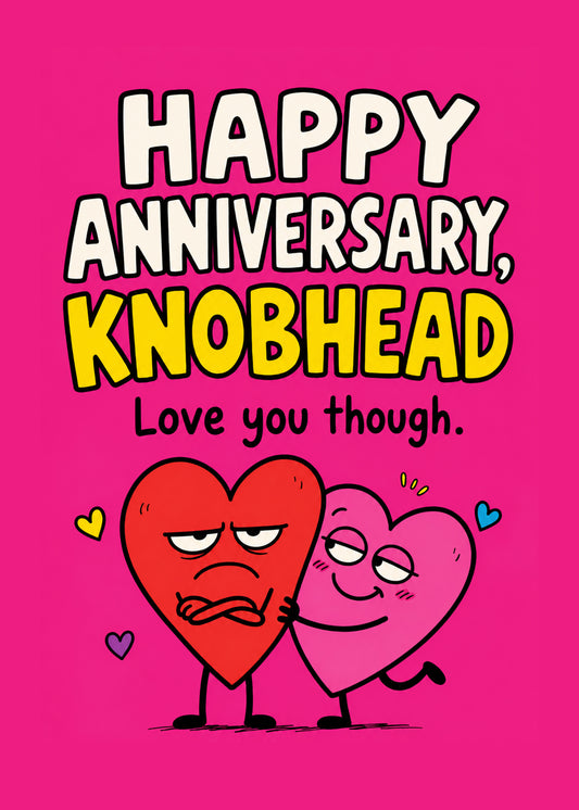 Anniversary Knobhead rude anniversary card by Gigglz