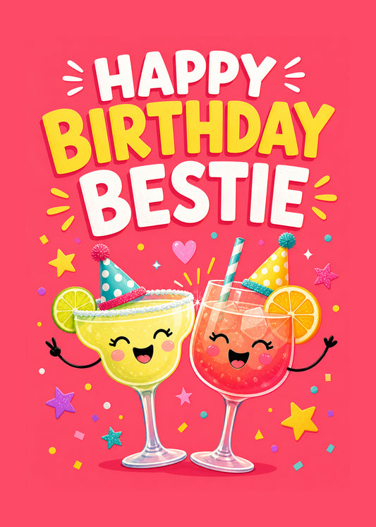 Birthday Bestie funny birthday card by Gigglz