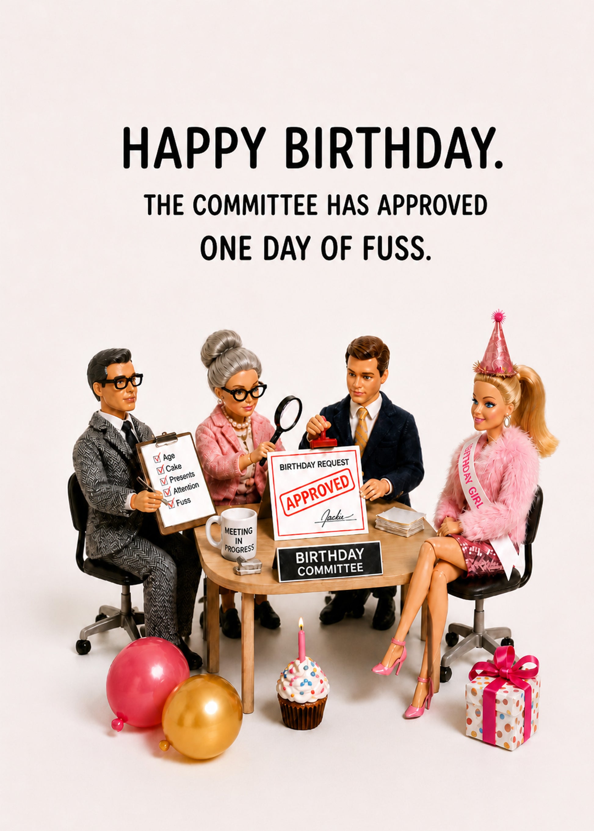 Birthday Committee funny birthday card by Gigglz