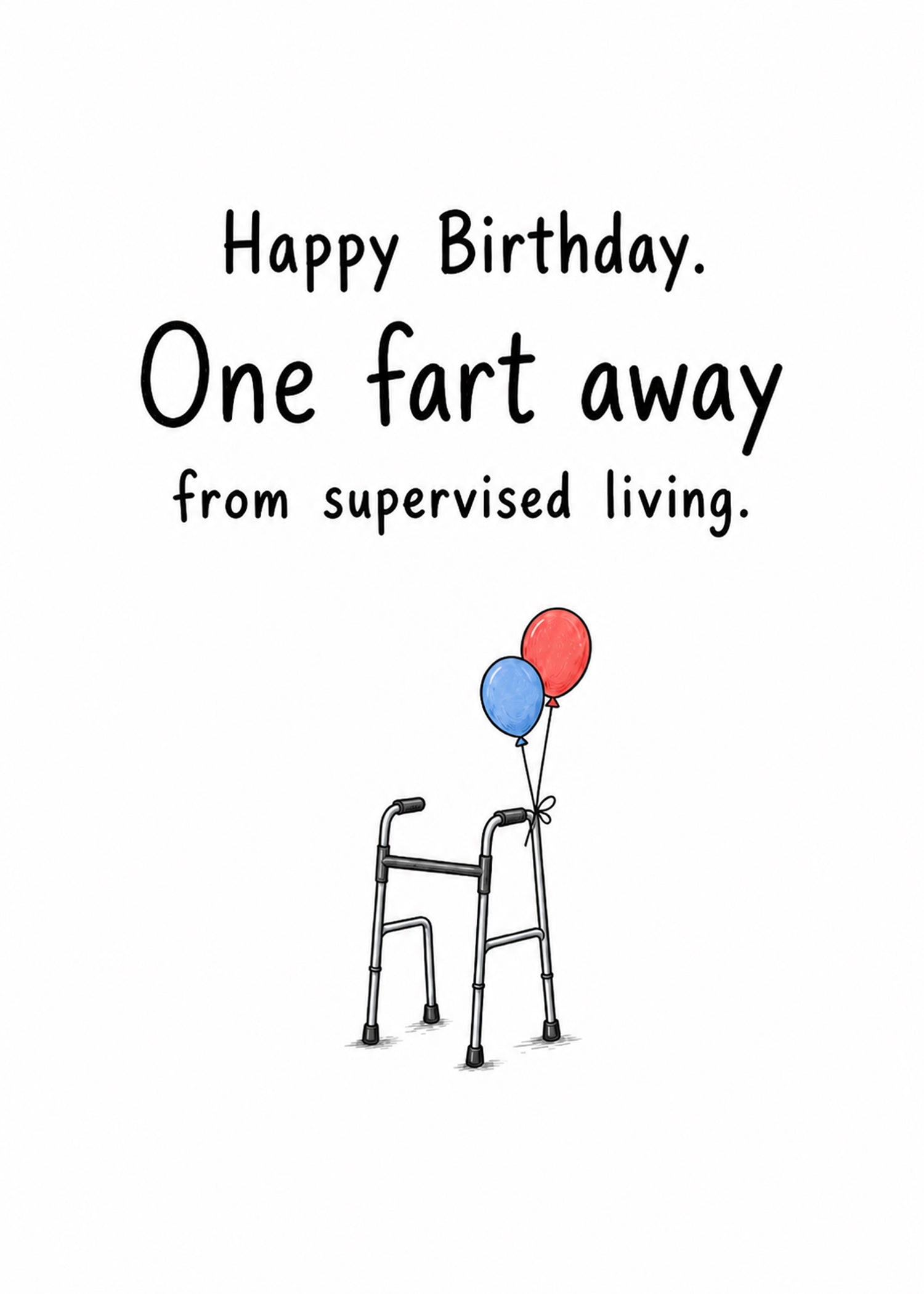 Birthday Fart Supervised rude birthday card by Gigglz