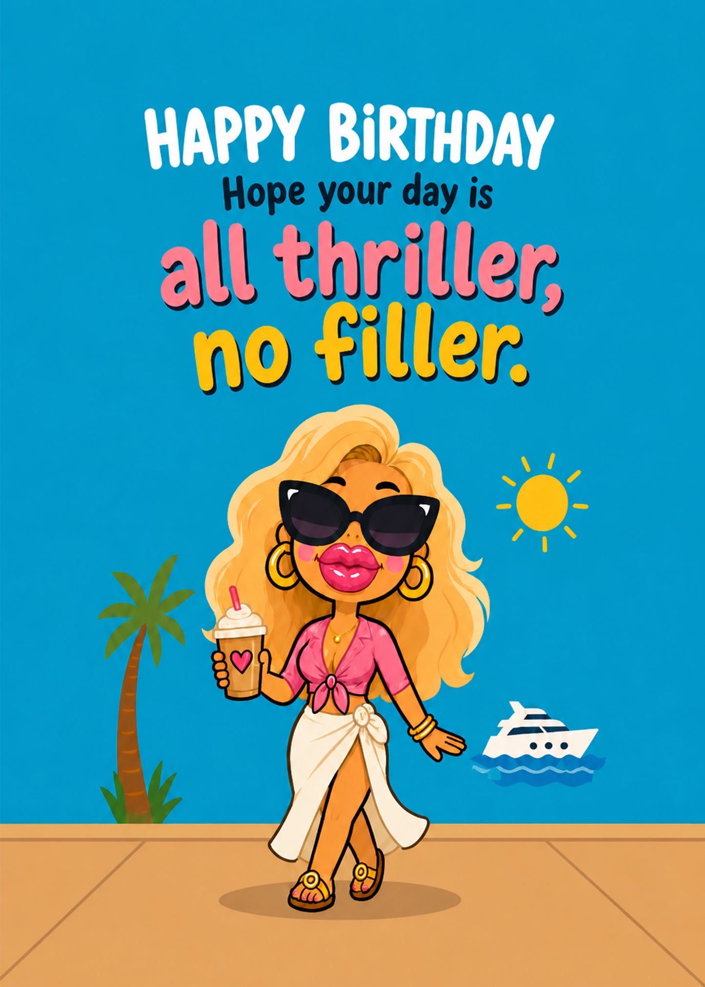 Birthday Thriller No Filler funny birthday card by Gigglz