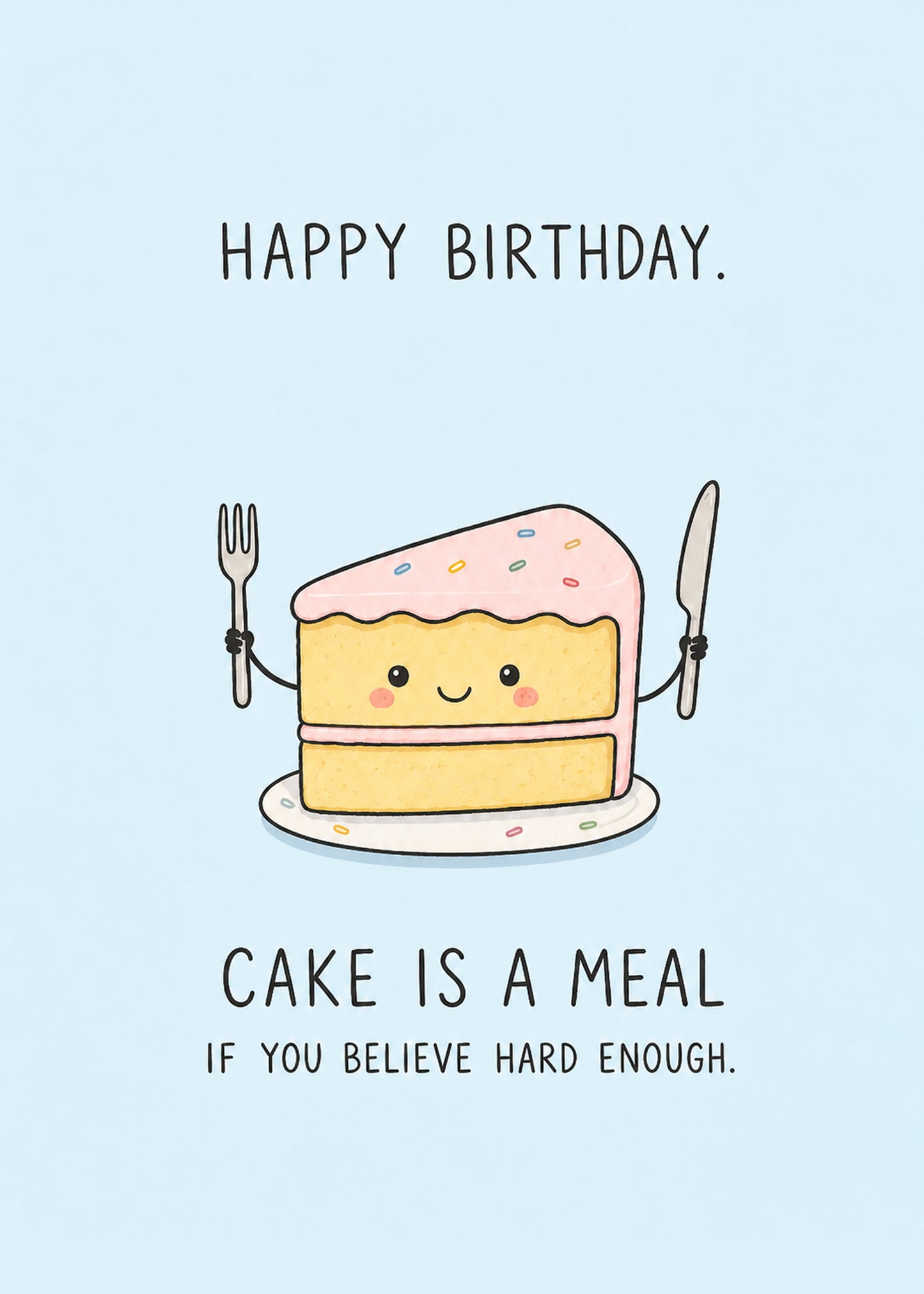 Cake Meal funny birthday card by Gigglz