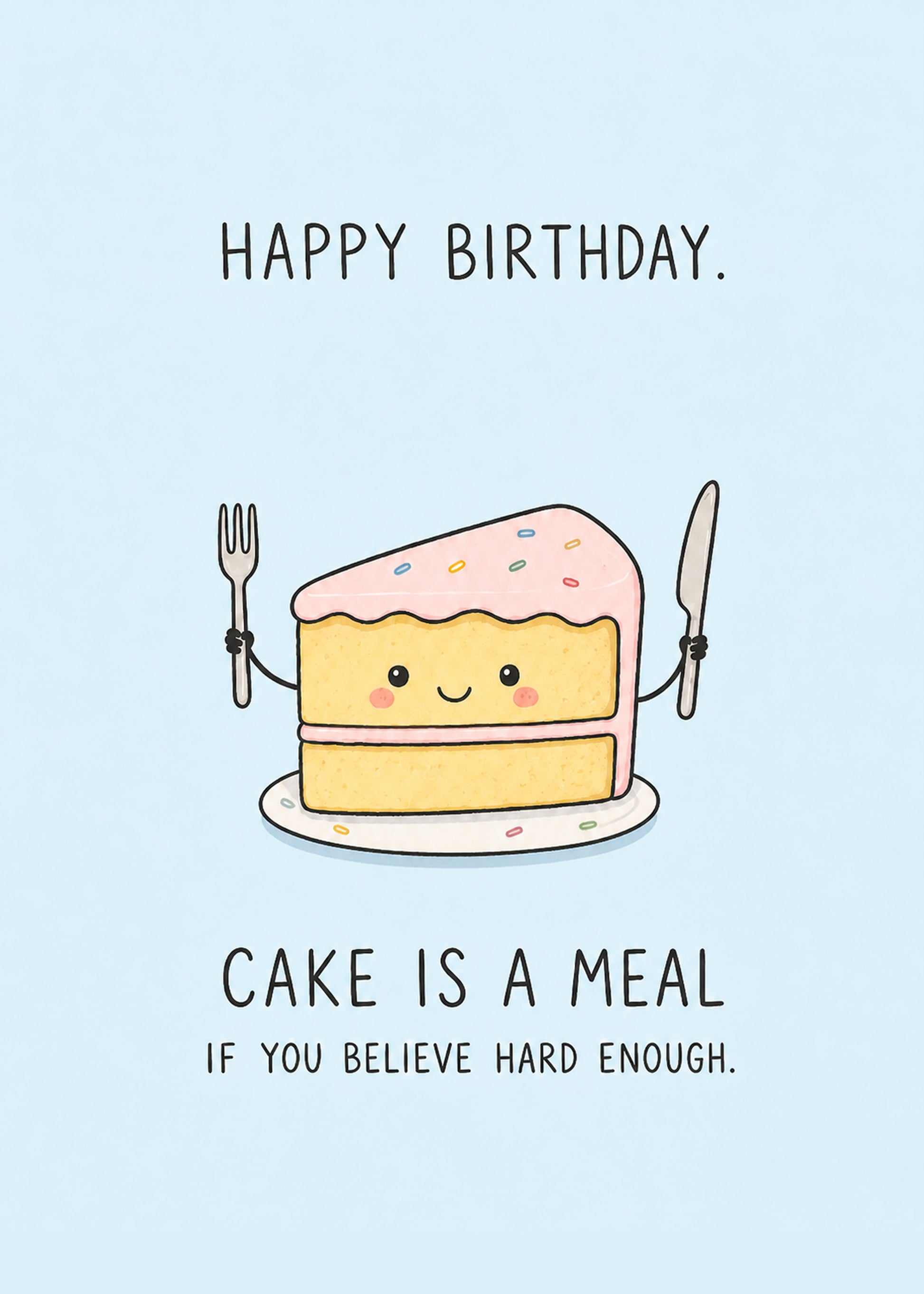 Cake Meal funny birthday card by Gigglz