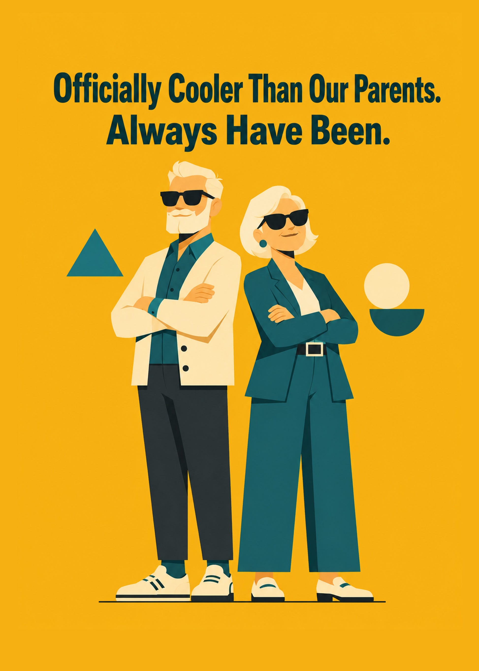 Funny Grandparents Day card with Cooler Than Our Parents text, by Gigglz