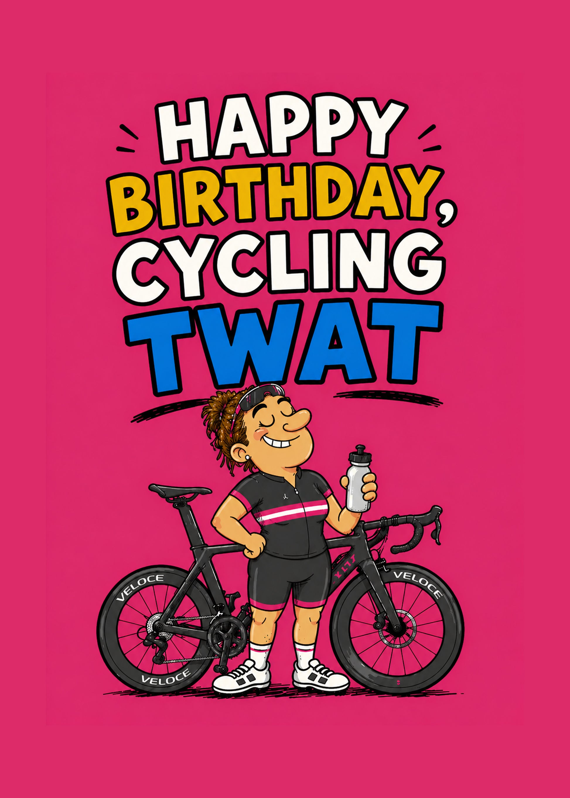 Cycling Twat Her funny birthday cycling card by Gigglz