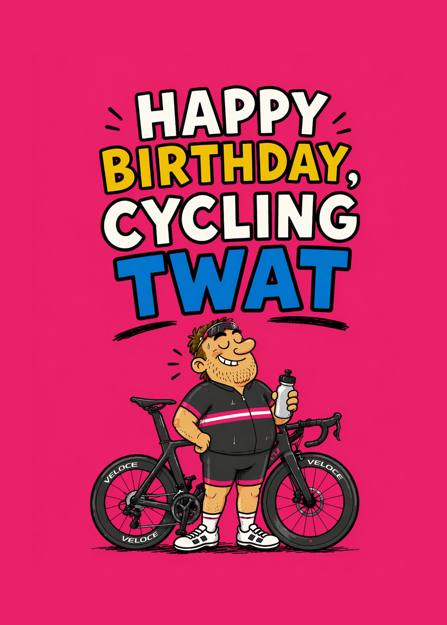 Cycling Twat Him funny birthday cycling card by Gigglz