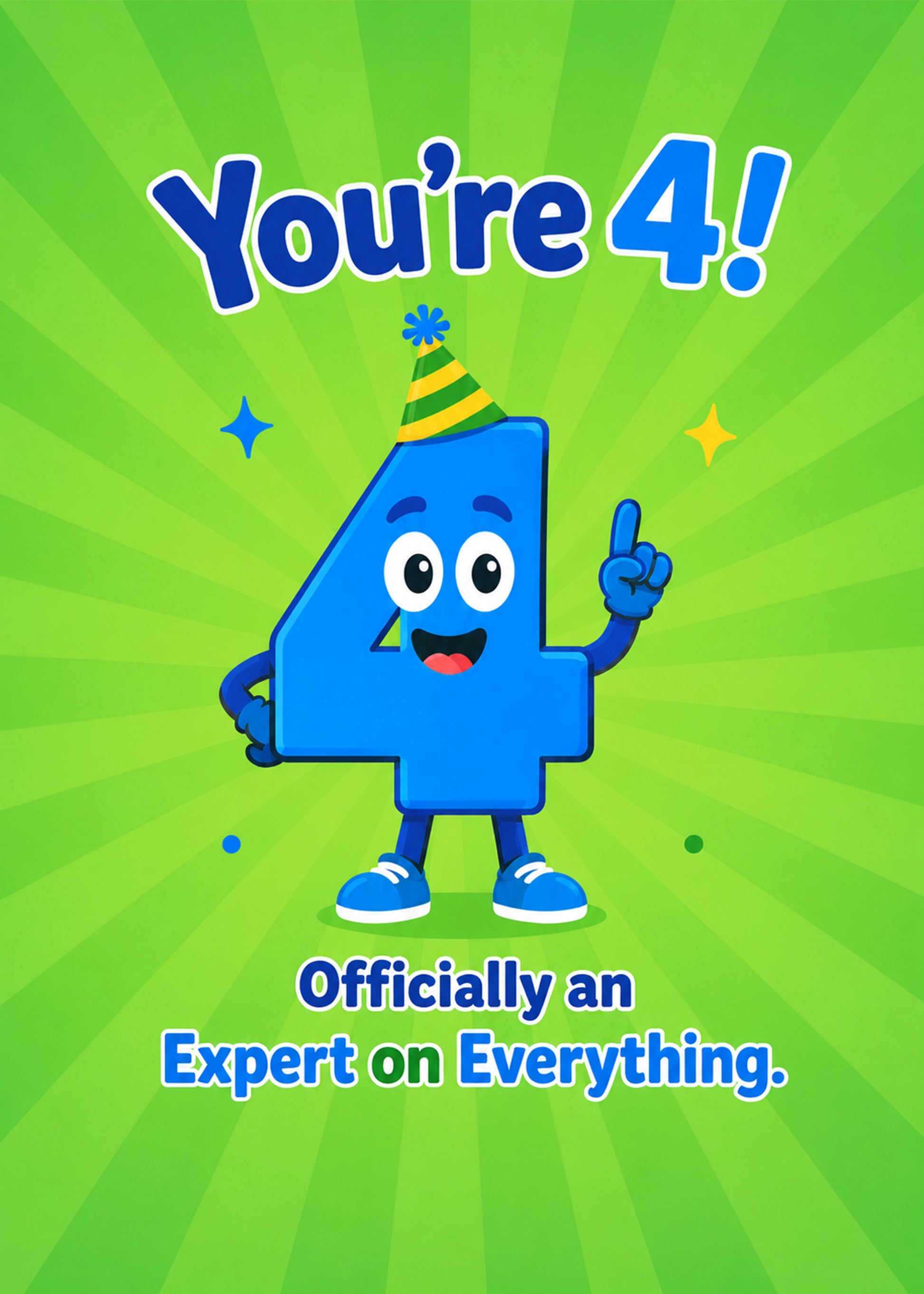 Funny birthday card with Expert on Everything text, by Gigglz