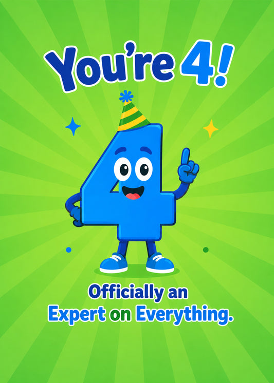 Funny birthday card with Expert on Everything text, by Gigglz