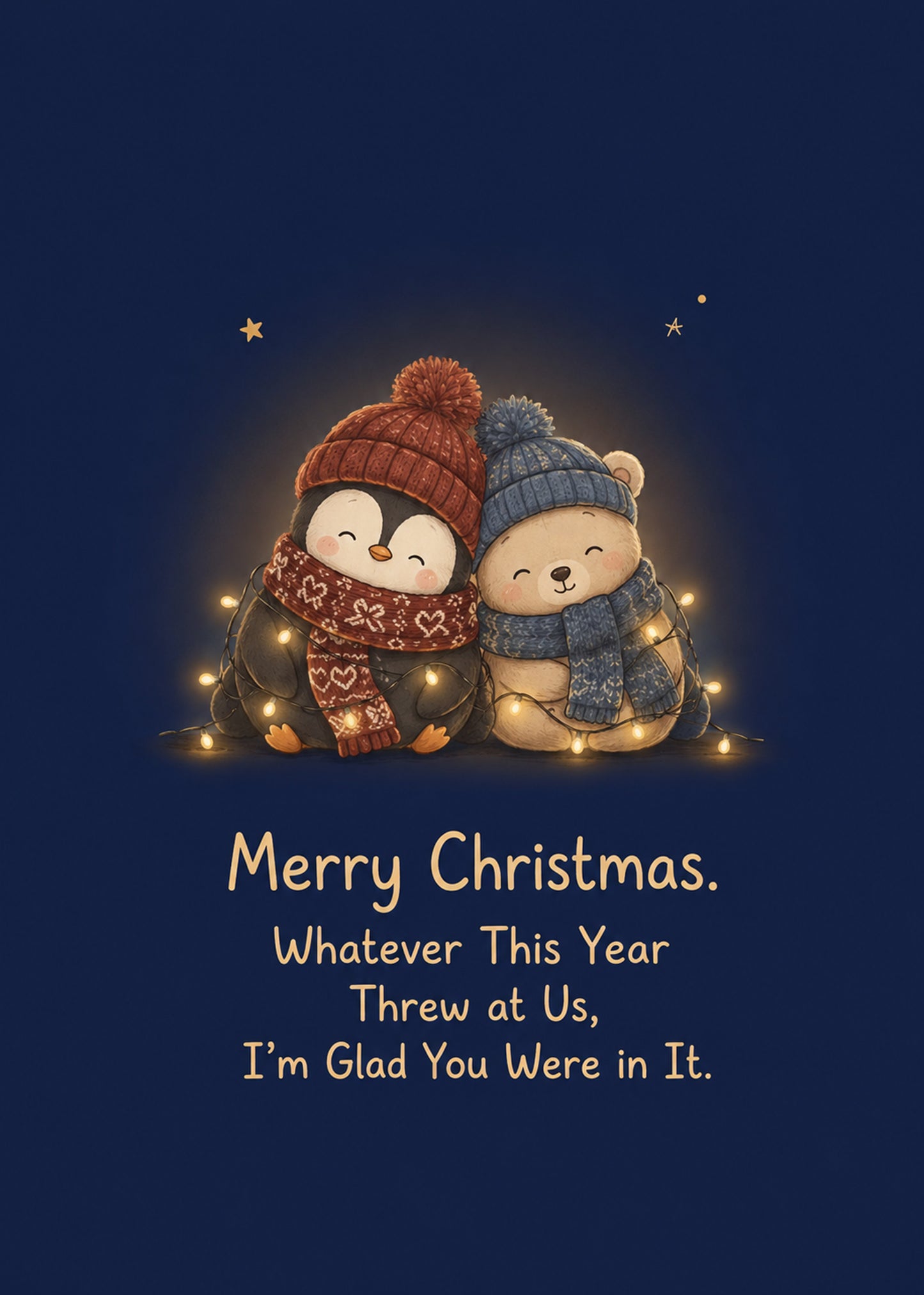Cute Christmas card with Glad You Were in It text, by Gigglz