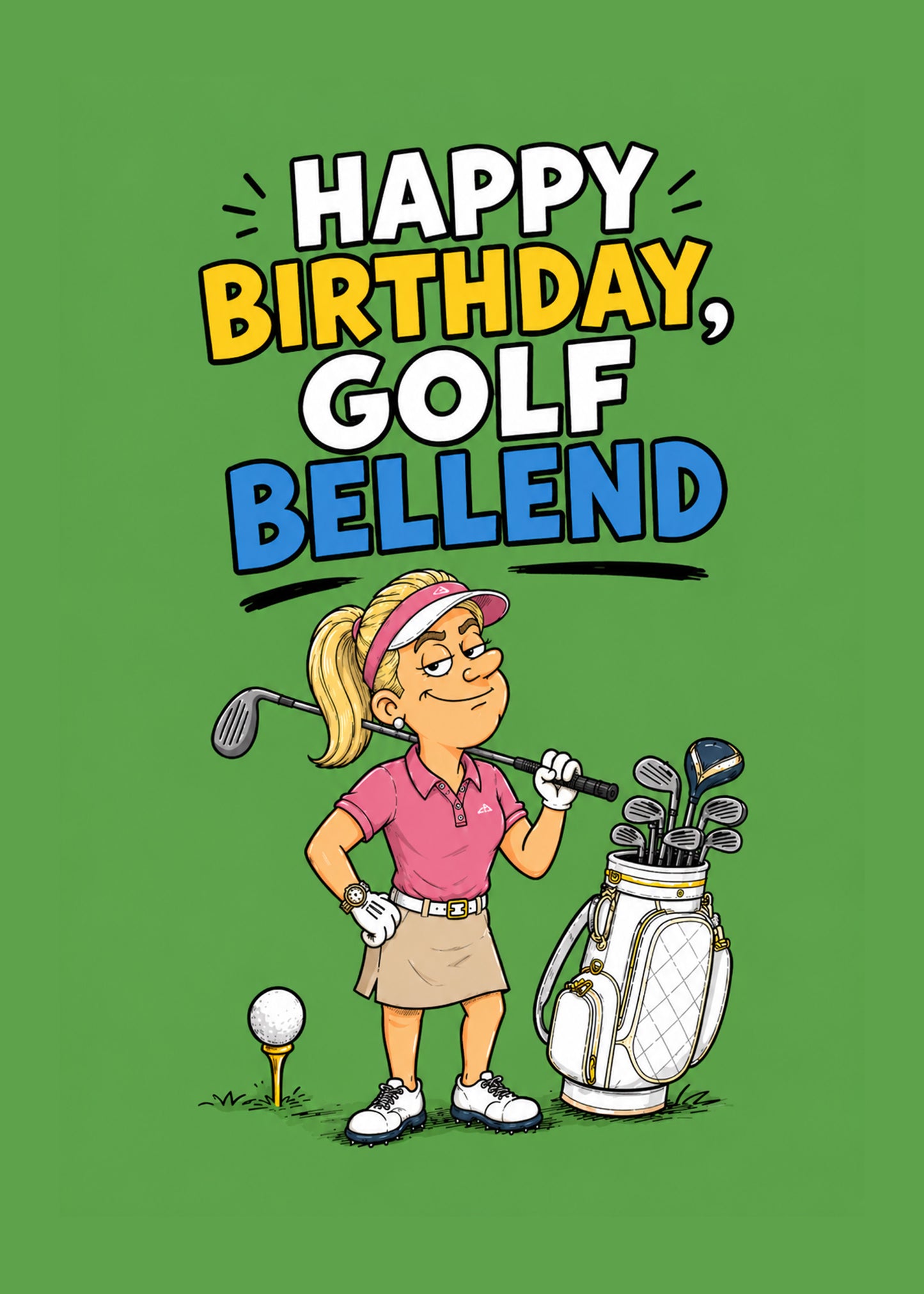 Golf Bellend Her funny birthday golf card by Gigglz