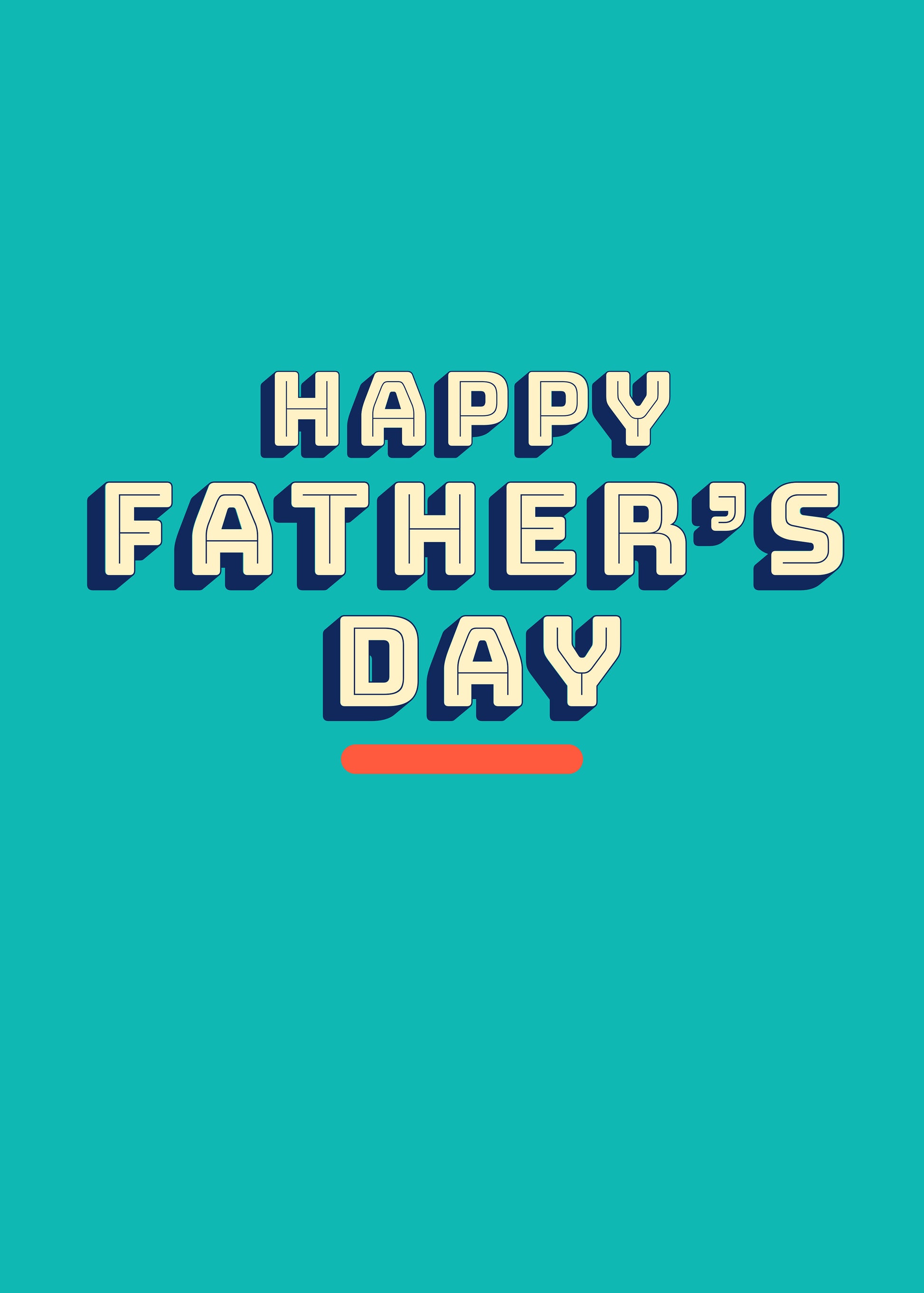 Happy Father's Day bright retro typographic card by Gigglz