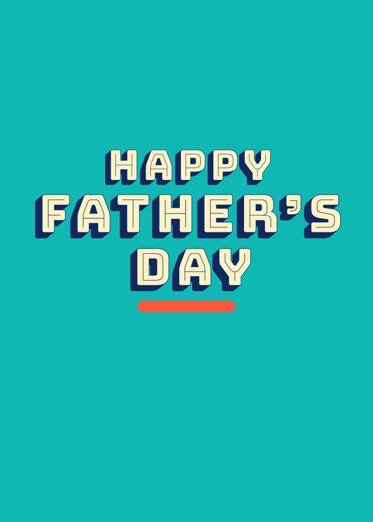 Happy Father's Day bright retro typographic card by Gigglz