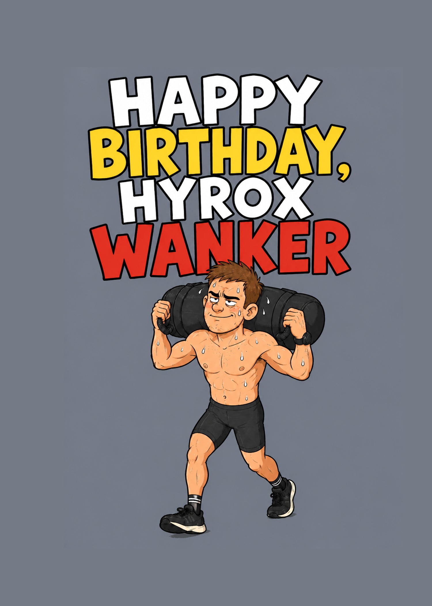 Hyrox Wanker Him funny birthday Hyrox card by Gigglz
