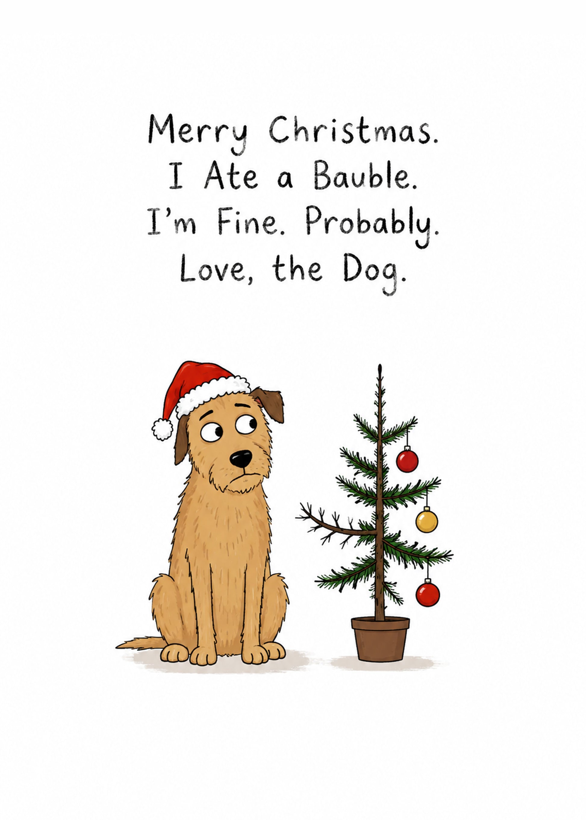 Funny Christmas card with I Ate a Bauble text, by Gigglz