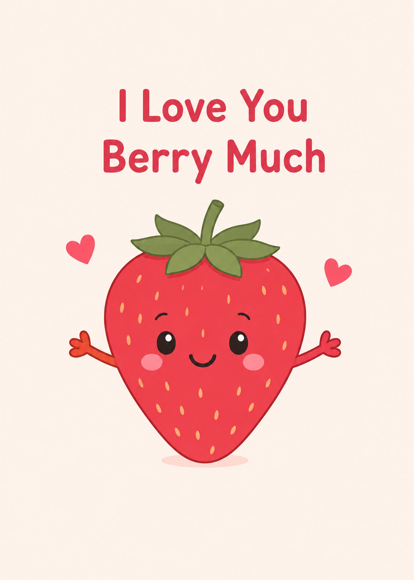 Funny anniversary card with I Love You Berry Much text, by Gigglz
