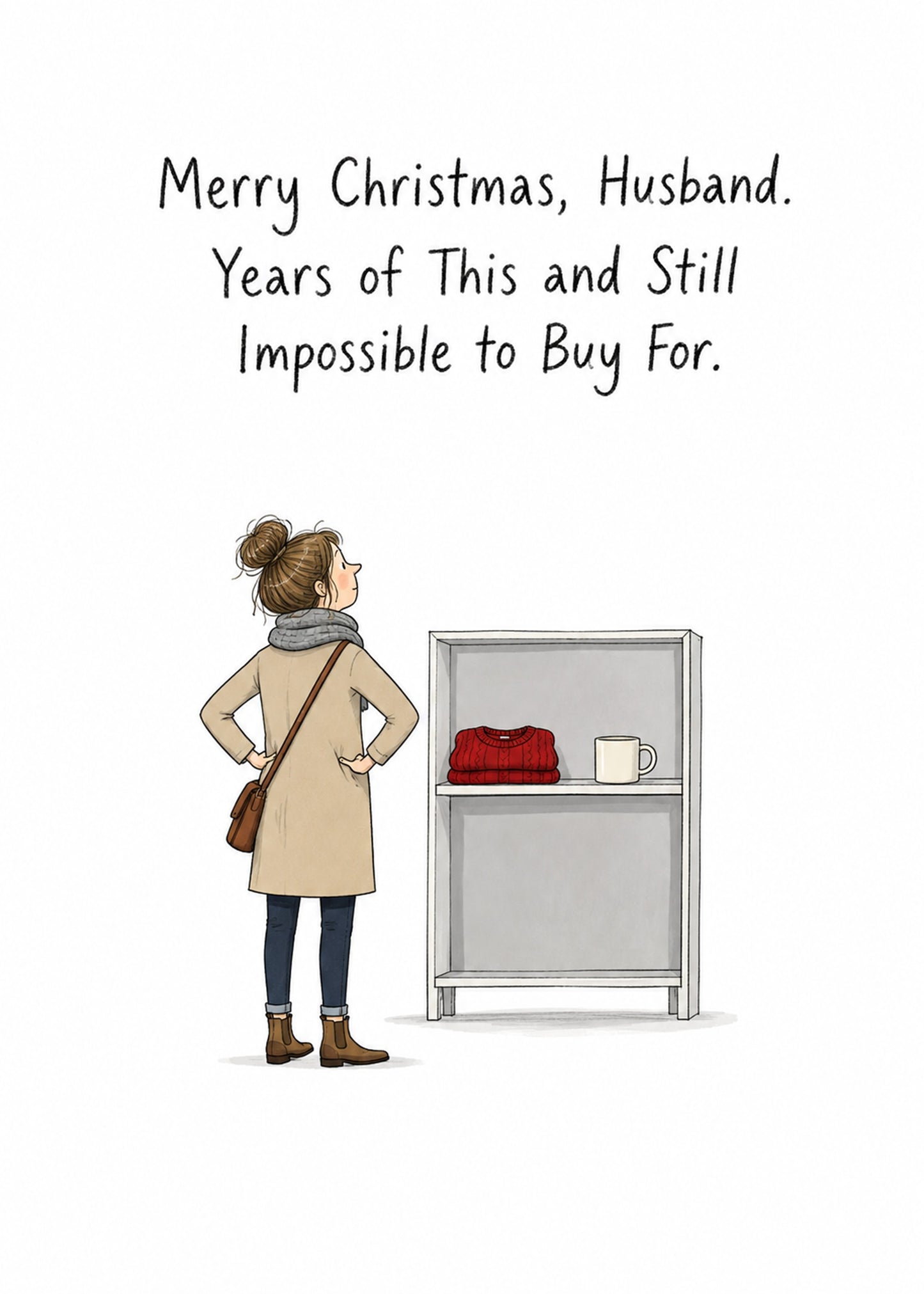 Funny Christmas card with Impossible to Buy For text, by Gigglz