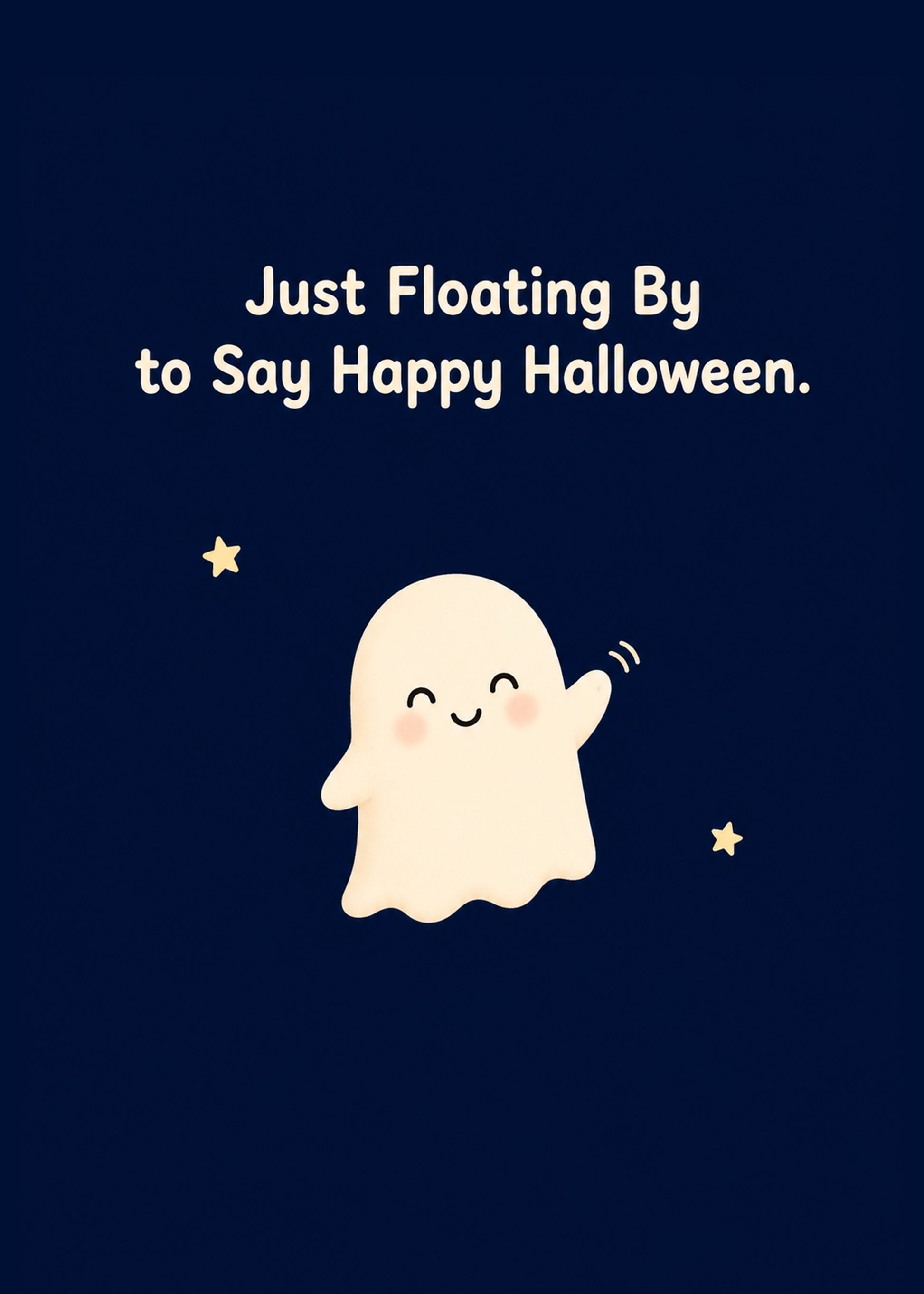 Funny Halloween card with Just Floating By text, by Gigglz