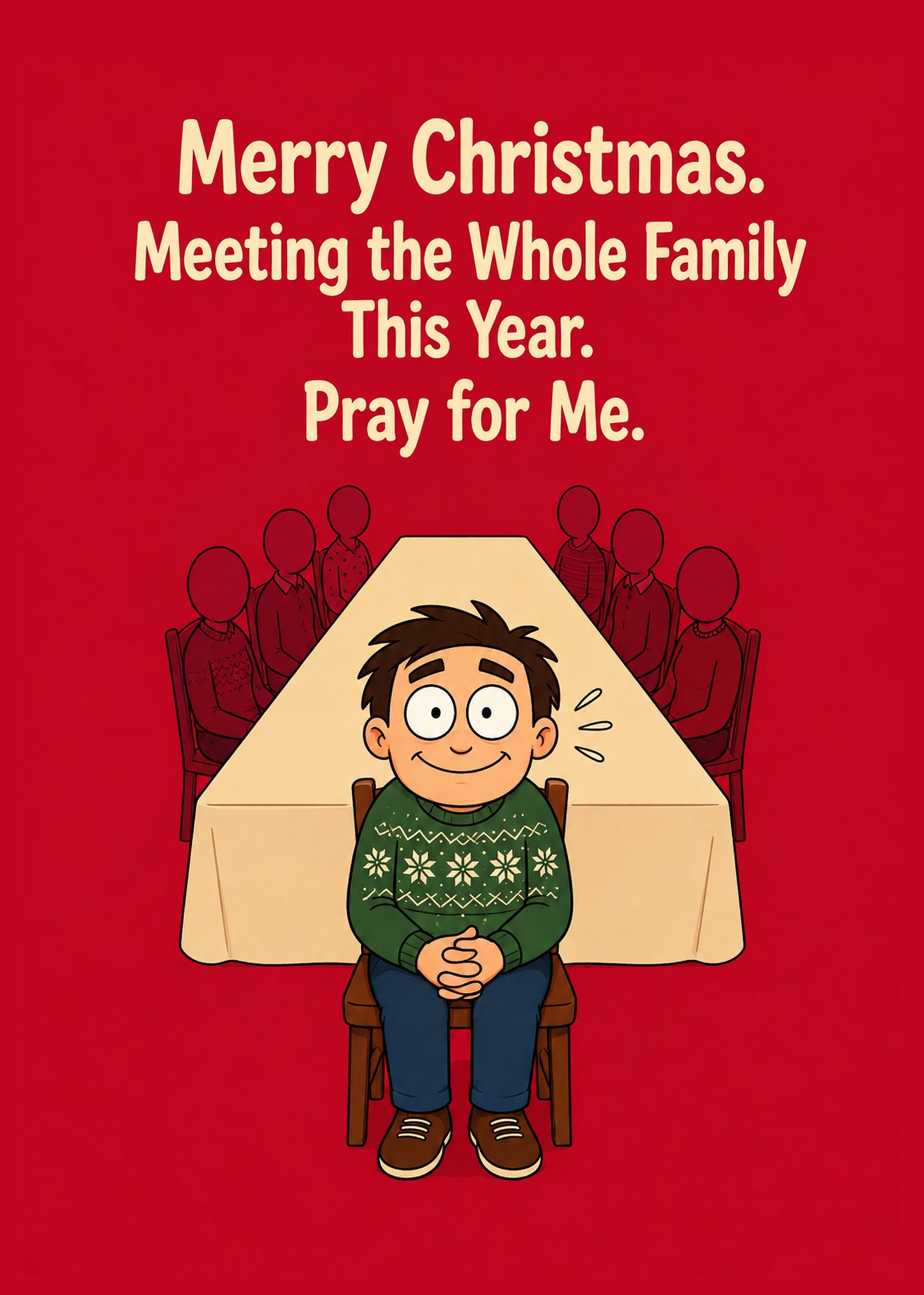 Funny Christmas card with Meeting the Family text, by Gigglz