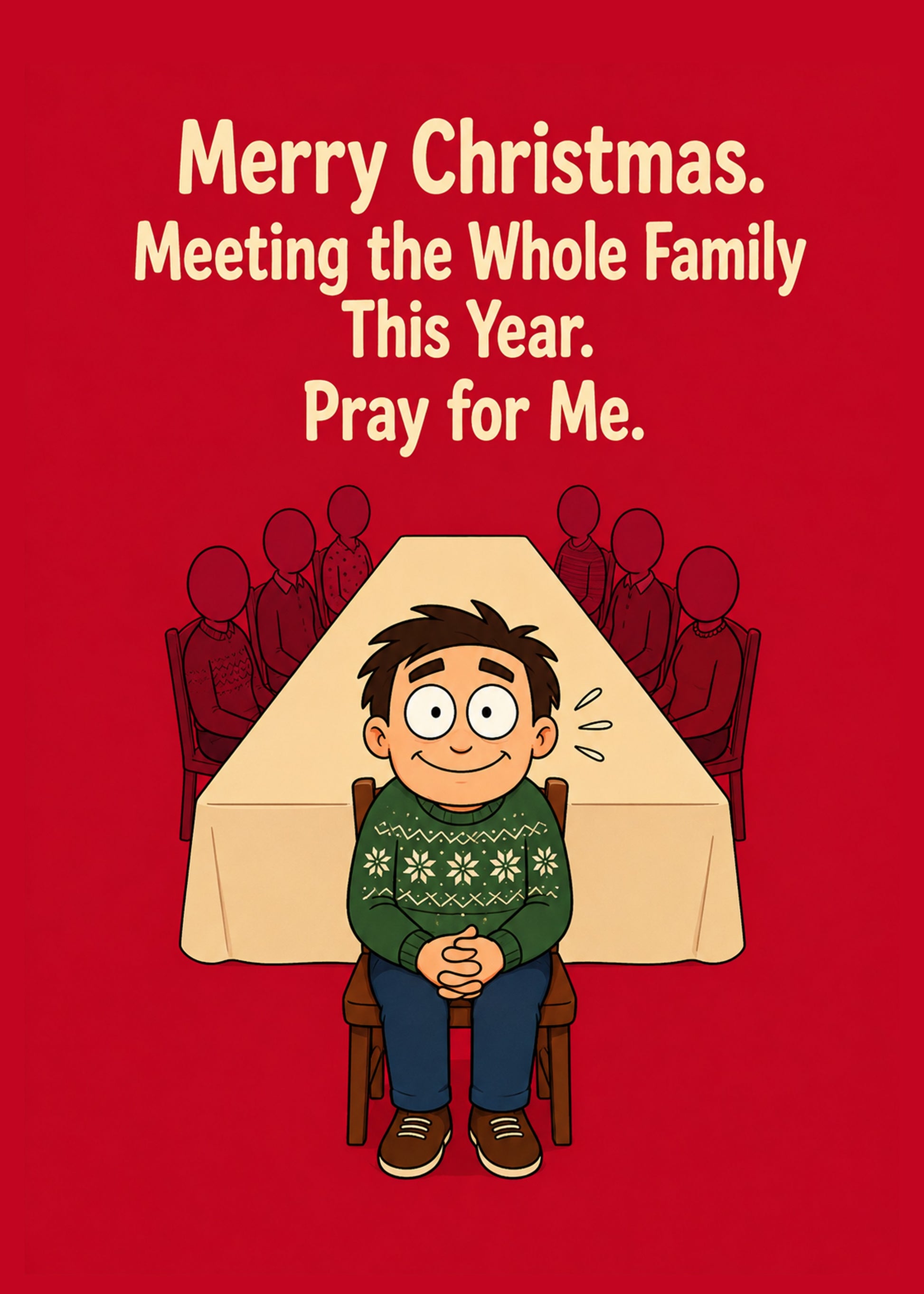 Funny Christmas card with Meeting the Family text, by Gigglz