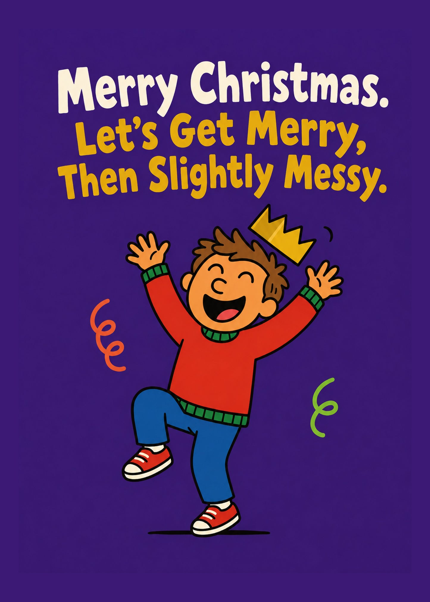 Funny Christmas card with Merry text, by Gigglz