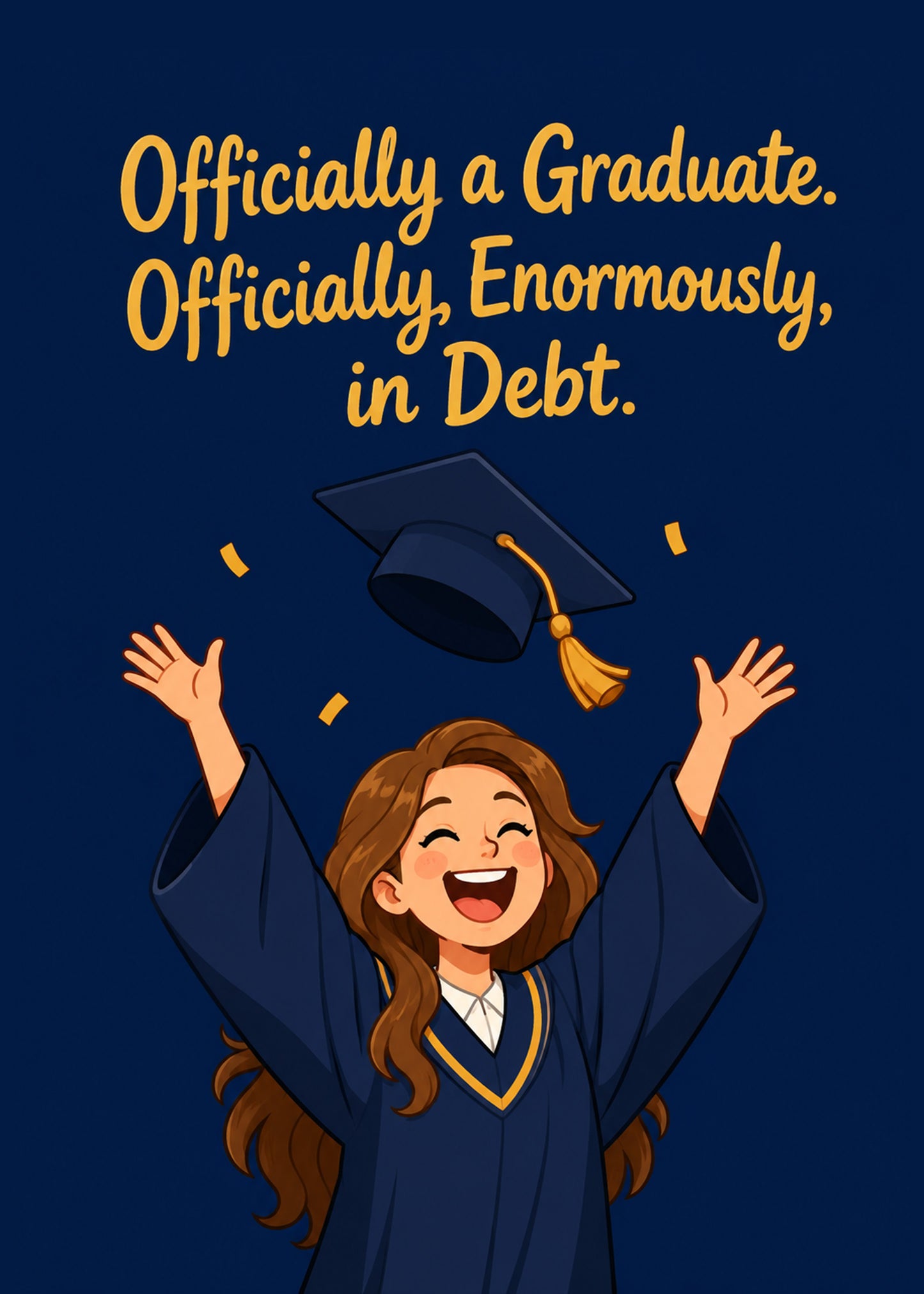 Funny congratulations card with Officially a Graduate text, by Gigglz