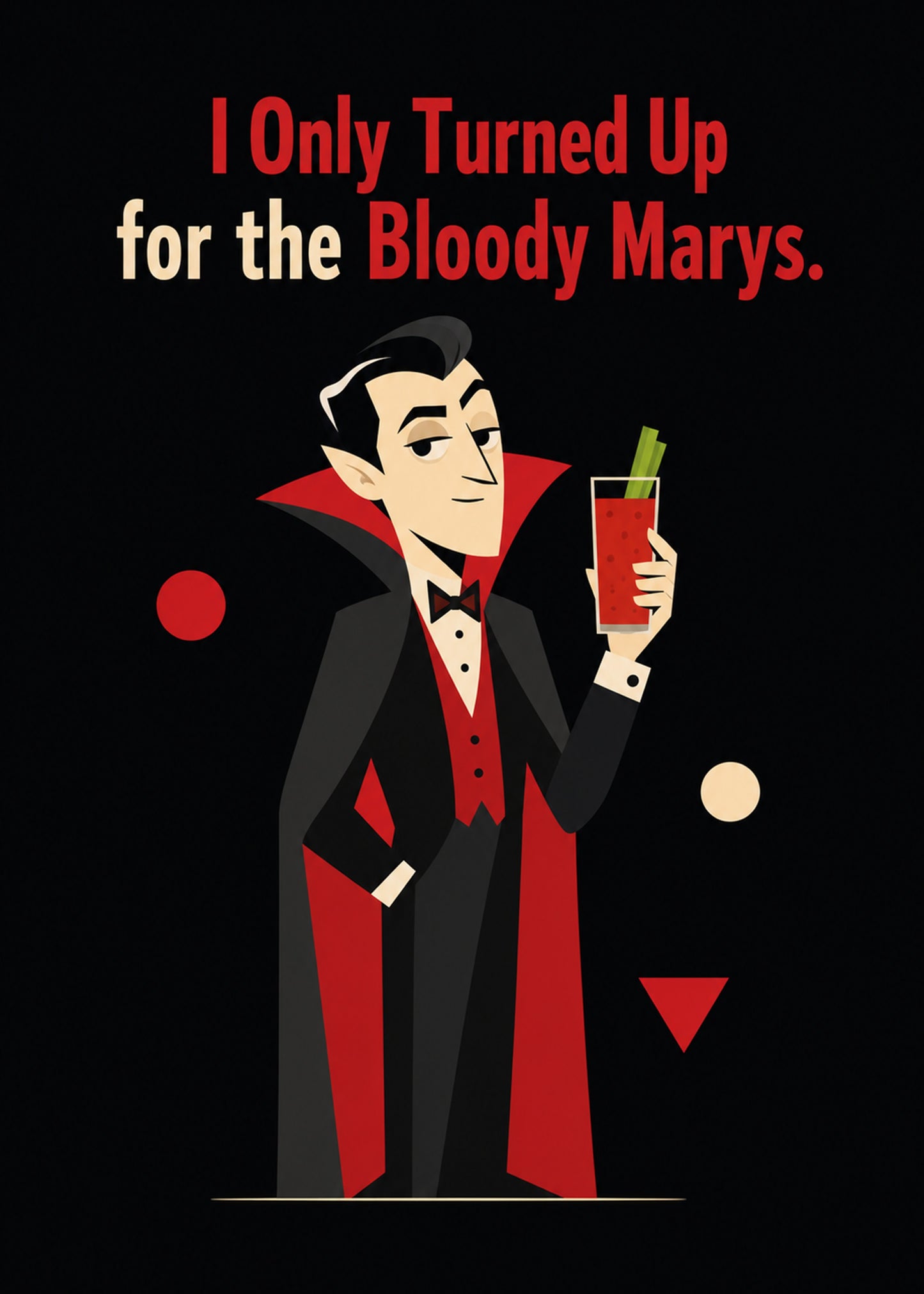 Funny Halloween card with Only Here for the Bloody Marys text, by Gigglz