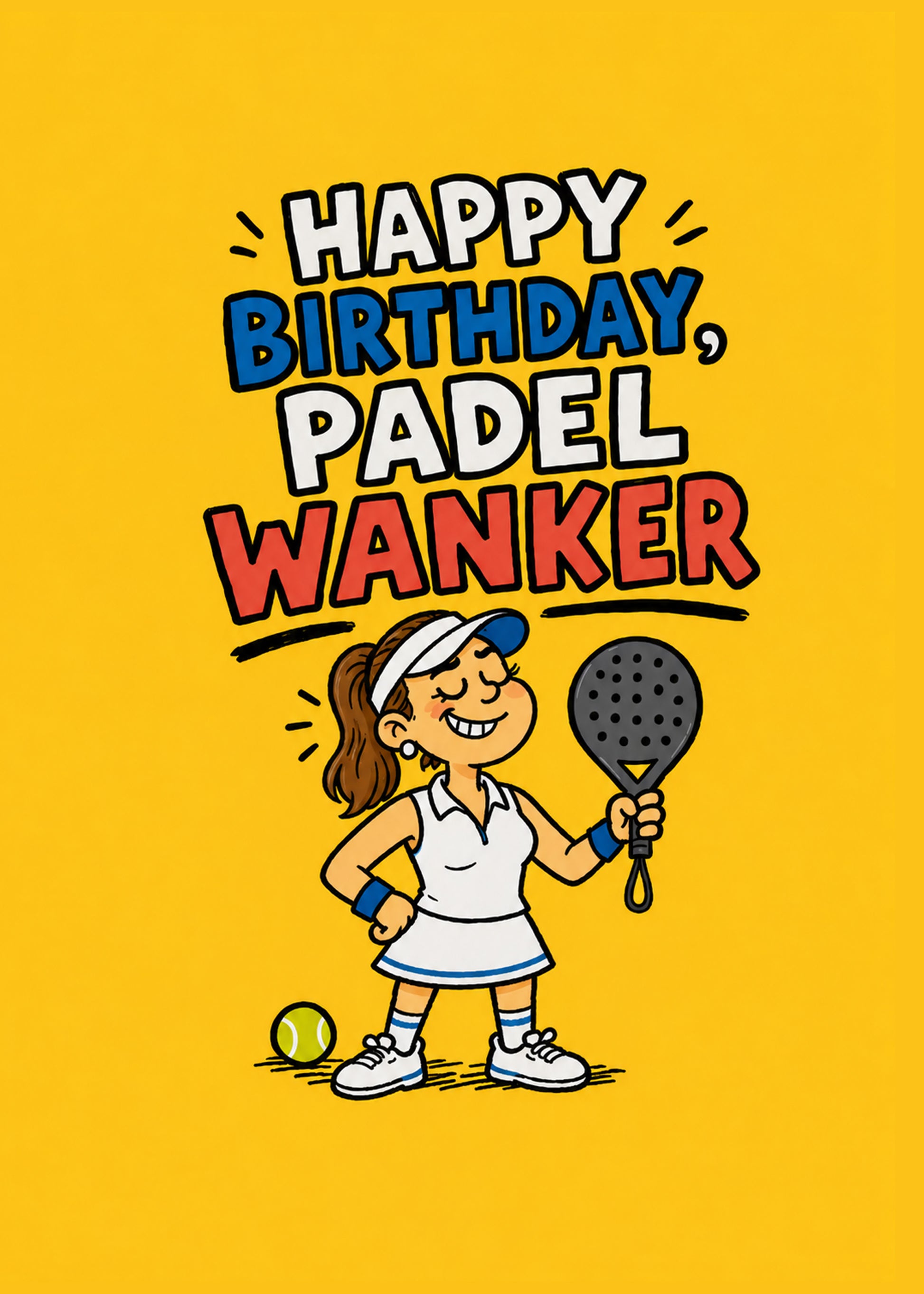 Padel Wanker Her funny birthday padel card by Gigglz