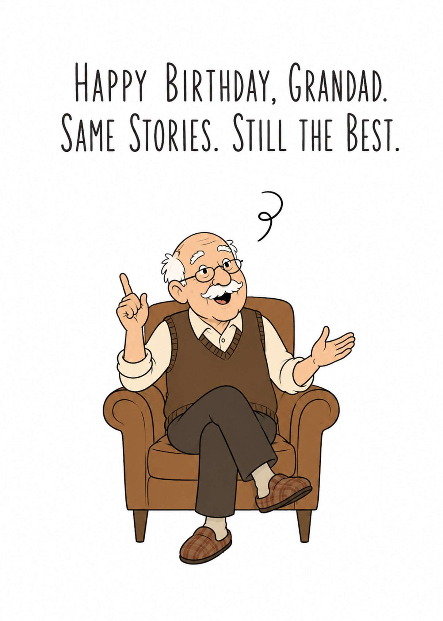 Funny birthday card with Same Stories text, by Gigglz