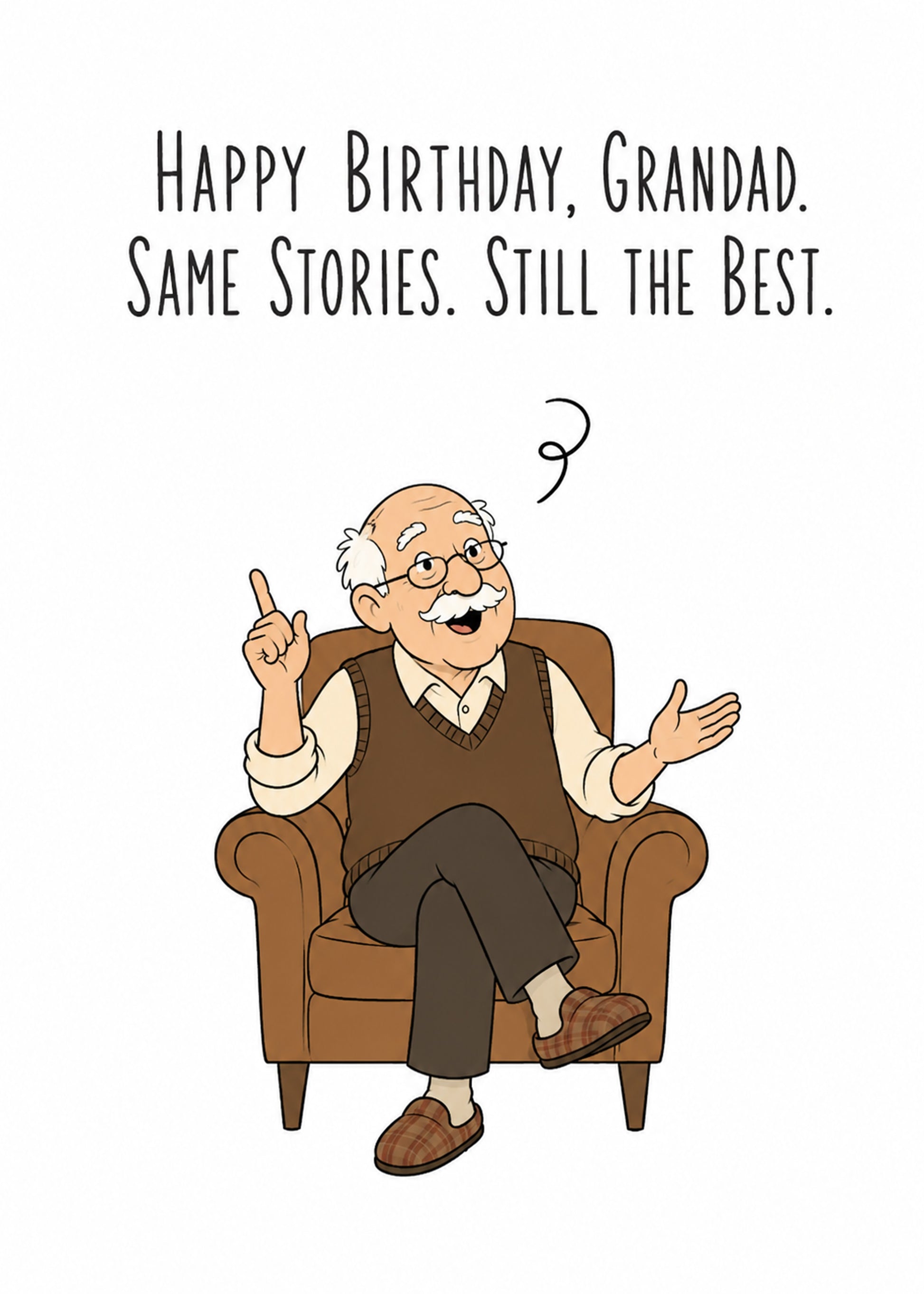 Funny birthday card with Same Stories text, by Gigglz
