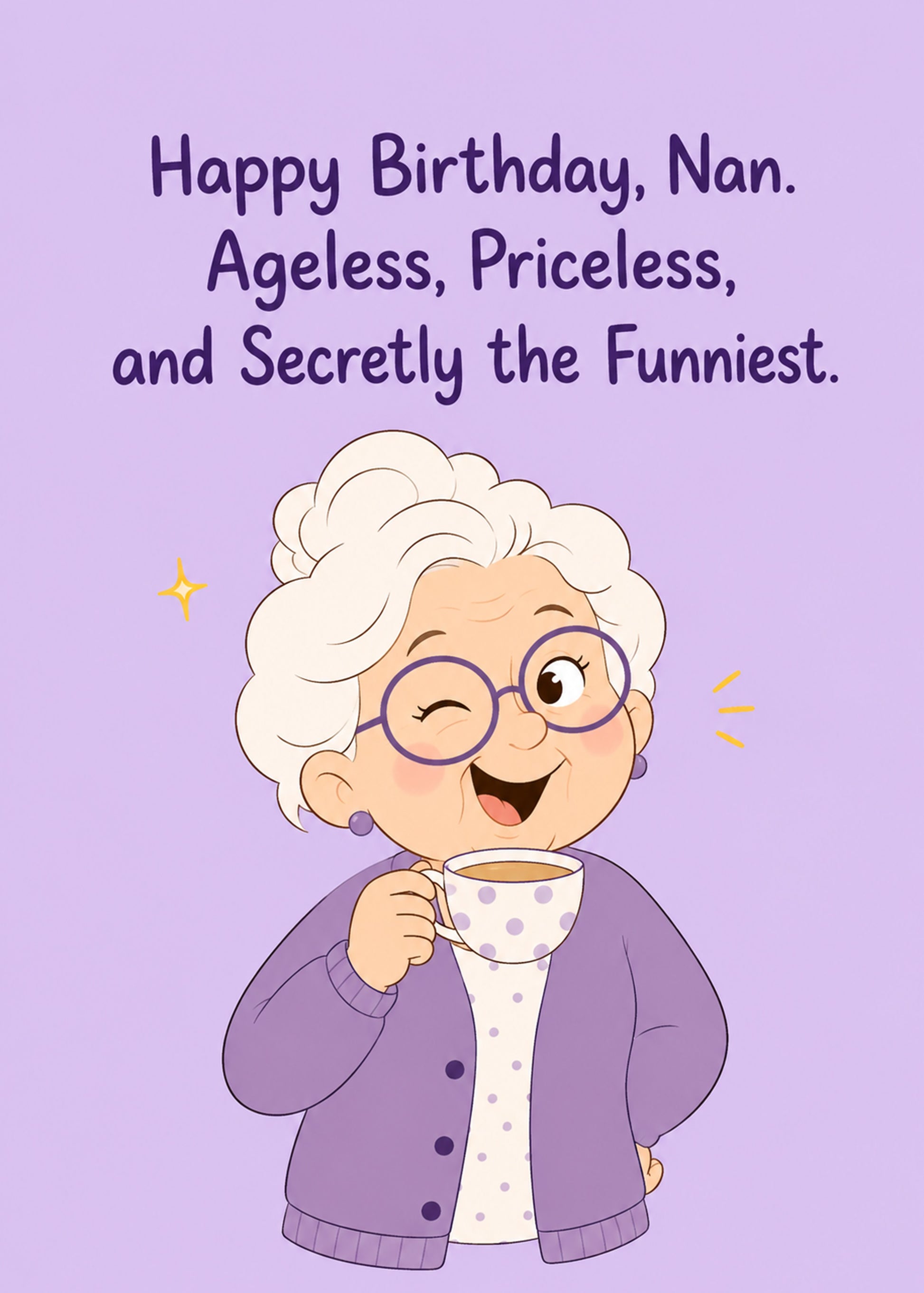 Funny birthday card with Secretly the Funniest text, by Gigglz