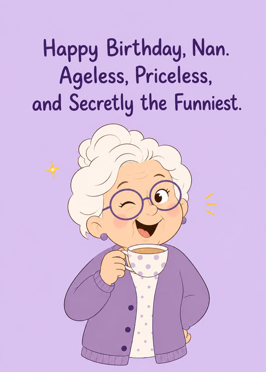 Funny birthday card with Secretly the Funniest text, by Gigglz