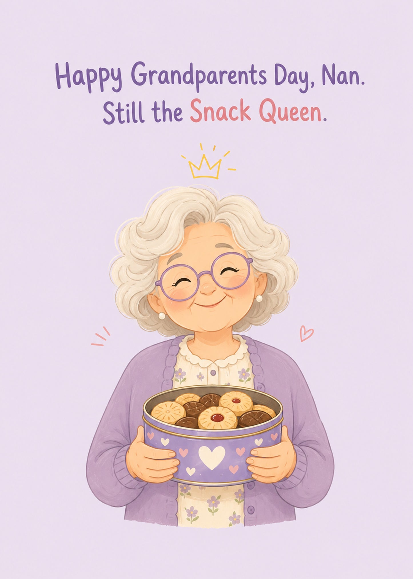 Cute Grandparents Day card with Happy Grandparents Day Nan text, by Gigglz