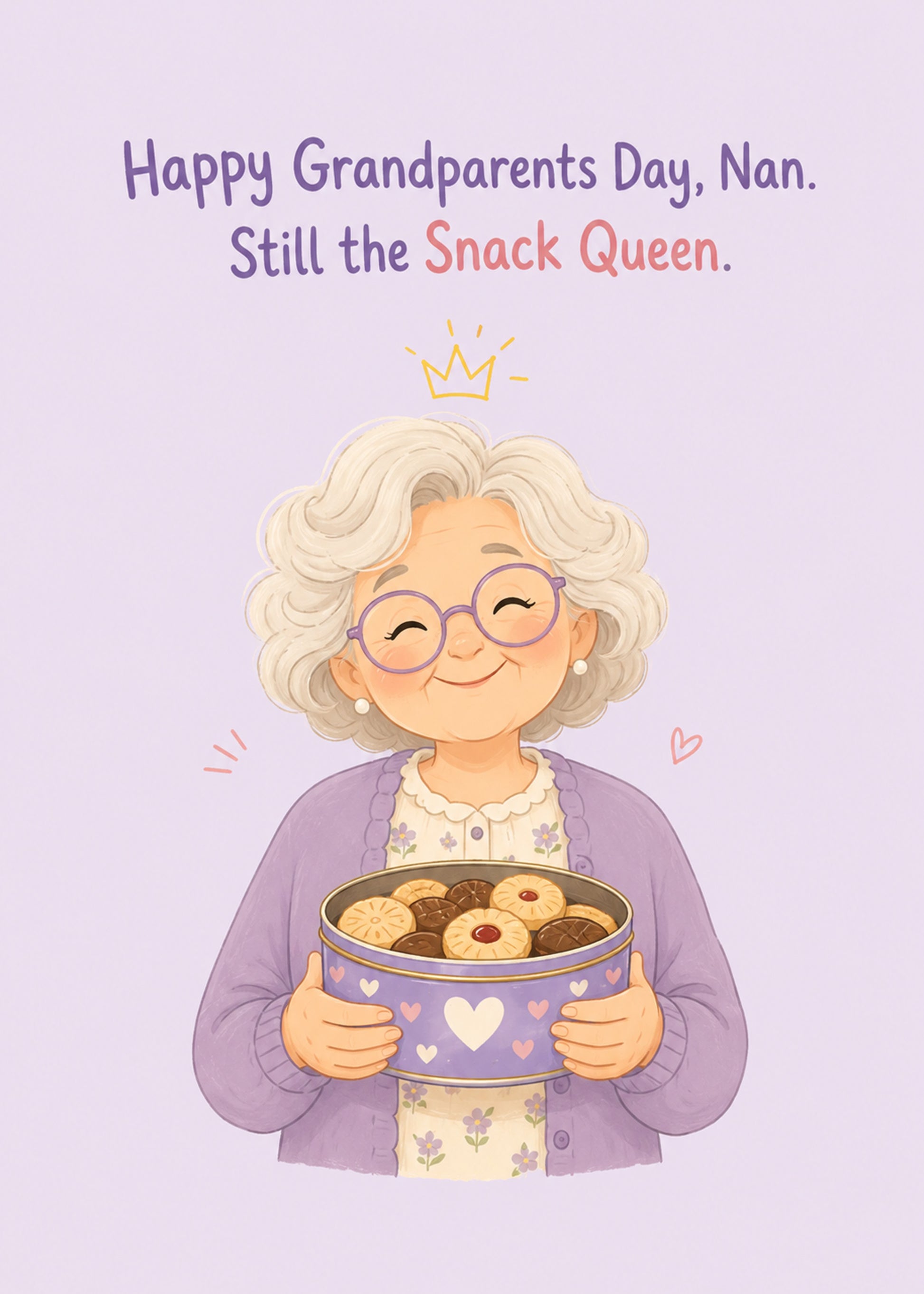 Cute Grandparents Day card with Happy Grandparents Day Nan text, by Gigglz