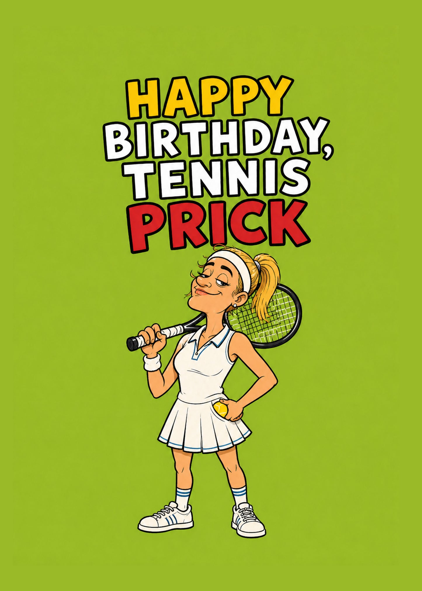 Tennis Prick Her funny birthday tennis card by Gigglz