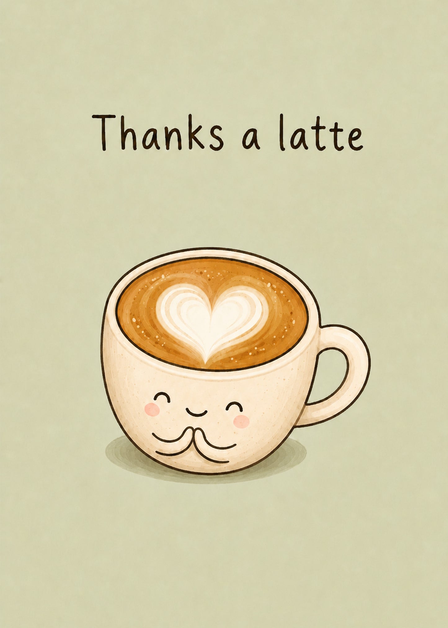 Thanks Latte funny thank you card by Gigglz