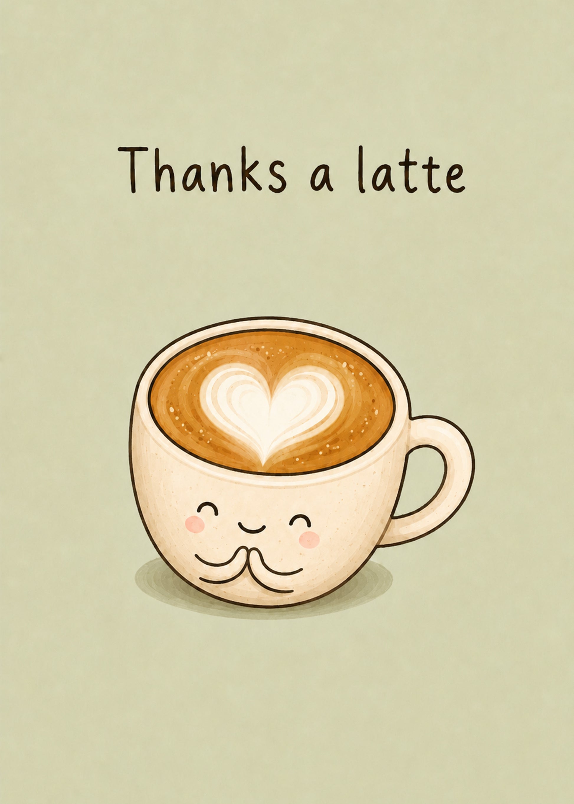 Thanks Latte funny thank you card by Gigglz