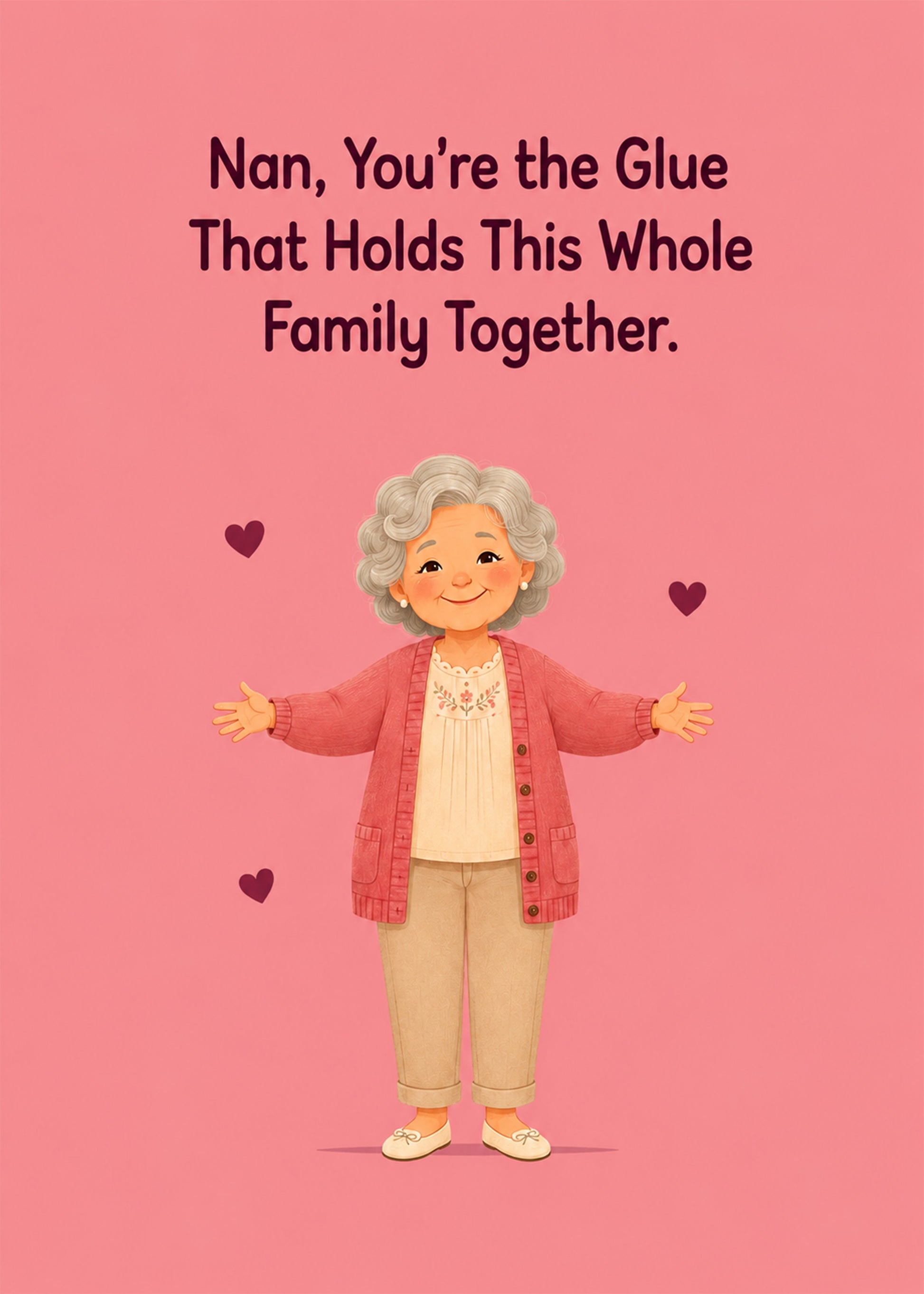 Cute Grandparents Day card with The Glue That Holds Us Together text, by Gigglz