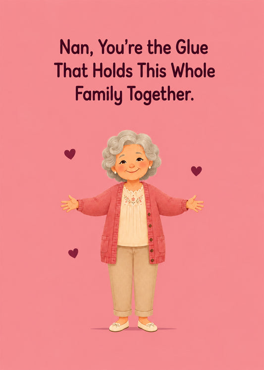 Cute Grandparents Day card with The Glue That Holds Us Together text, by Gigglz